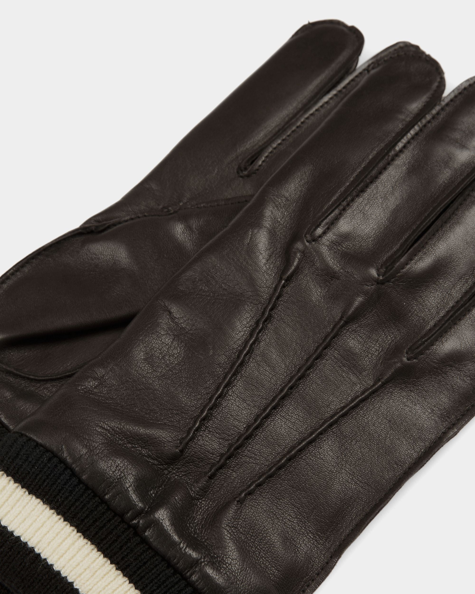 Gestreifte Handschuhe Aus Leder In Schwarz - Herren - Bally - 02