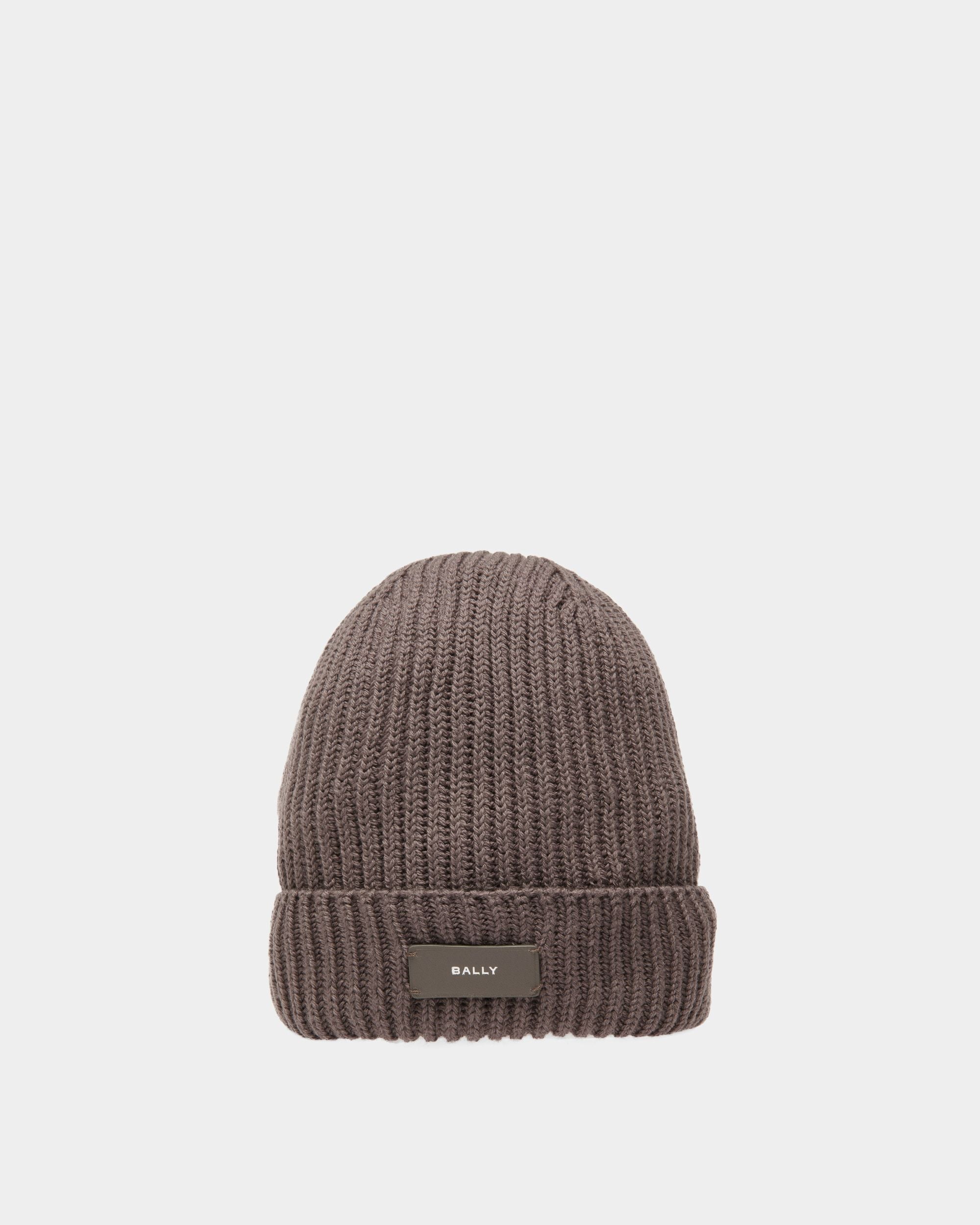Gerippte Beanie-Mütze Aus Wolle In Dark Mineral - Herren - Bally - 01