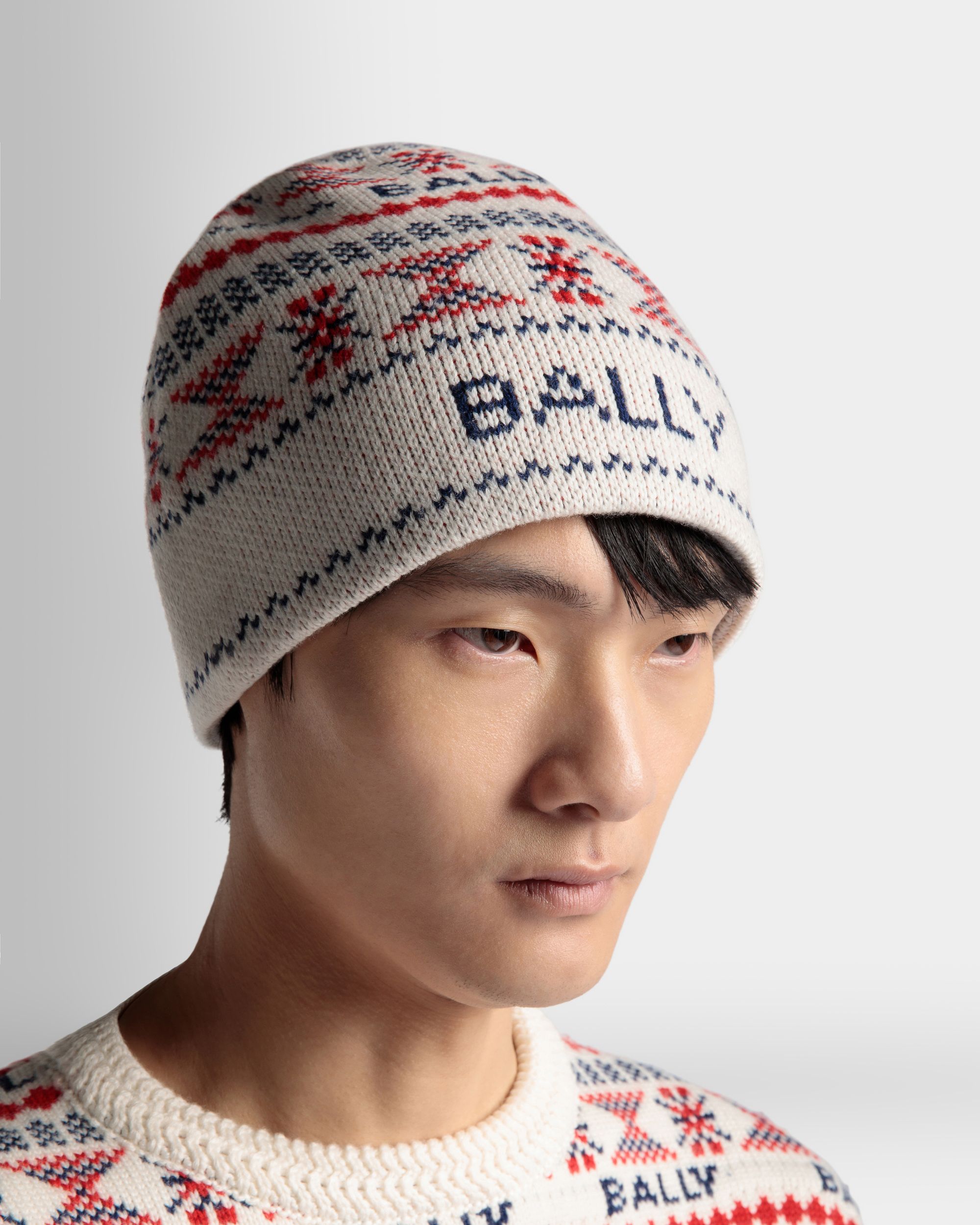 Mehrfarbige Mountain Beanie-Mütze Aus Wolle - Herren - Bally - 02