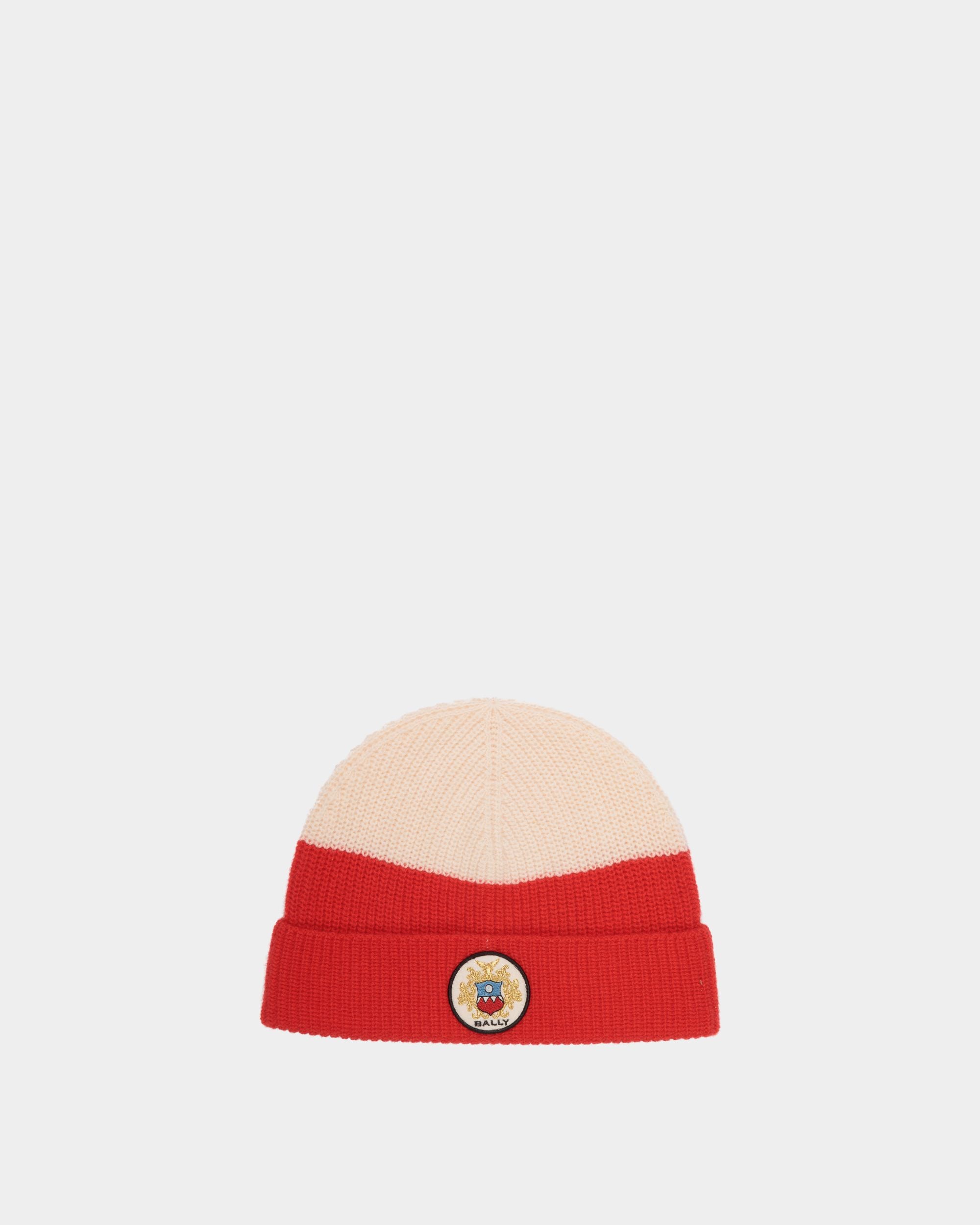 Beanie Aus Wolle In Candy Red Und Elfenbein Mit Bally-Wappen-Logo - Herren - Bally - 01