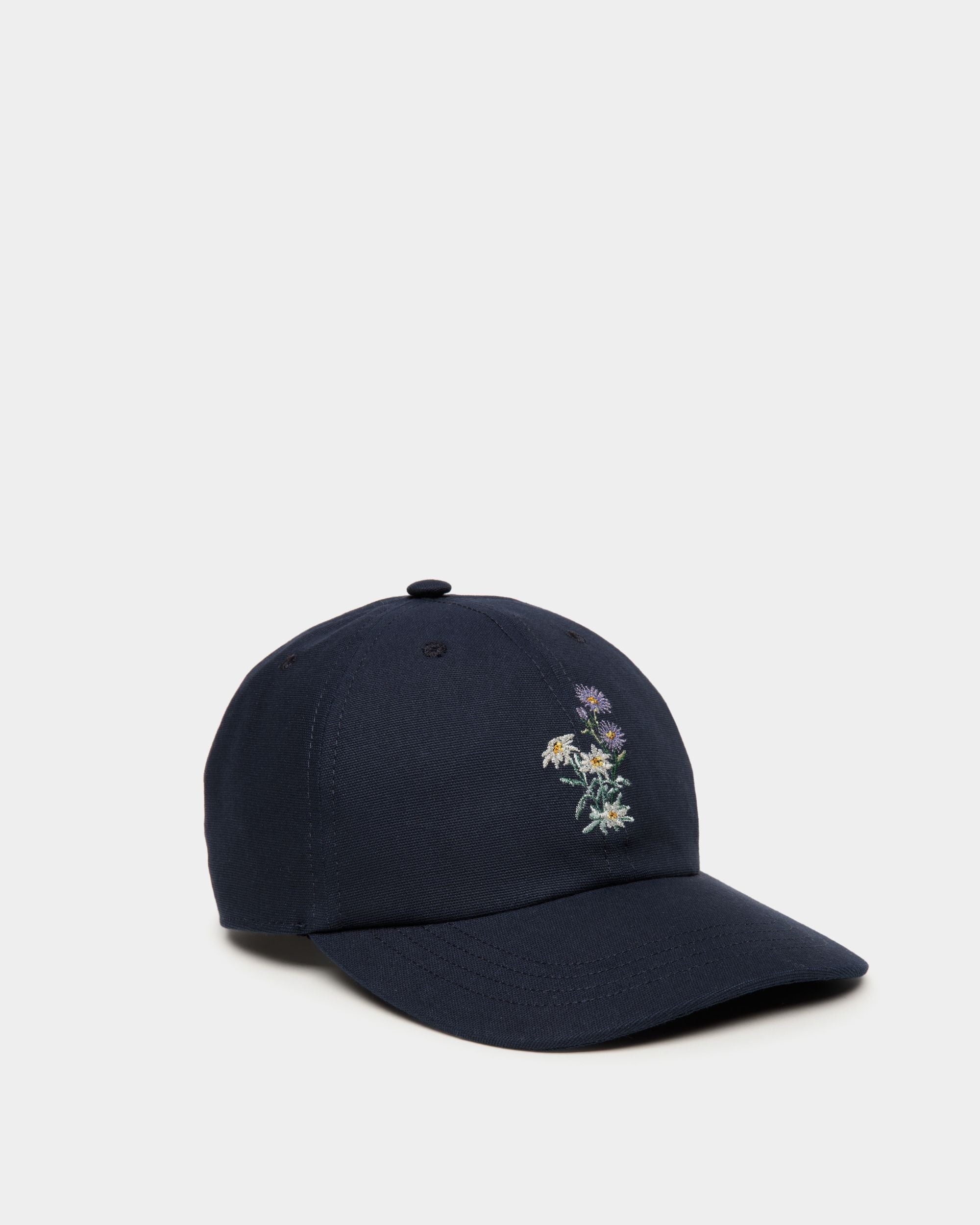 Baseballmütze Aus Baumwolle In Navy Blue Mit Mountain Flowers - Herren - Bally - 01