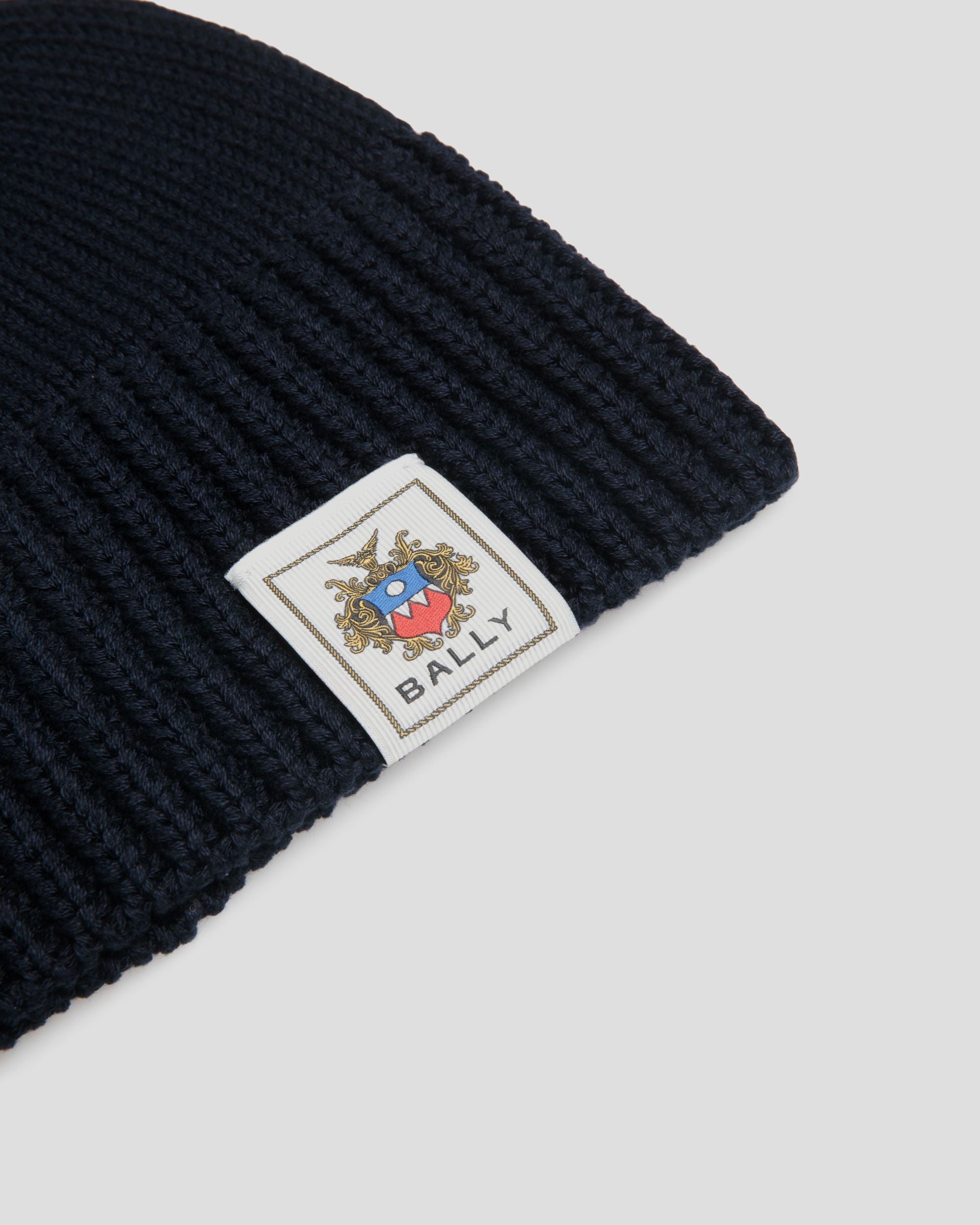 Beanie Aus Baumwolle In Navy Blue Mit Bally-Crest-Wappen - Herren - Bally - 02