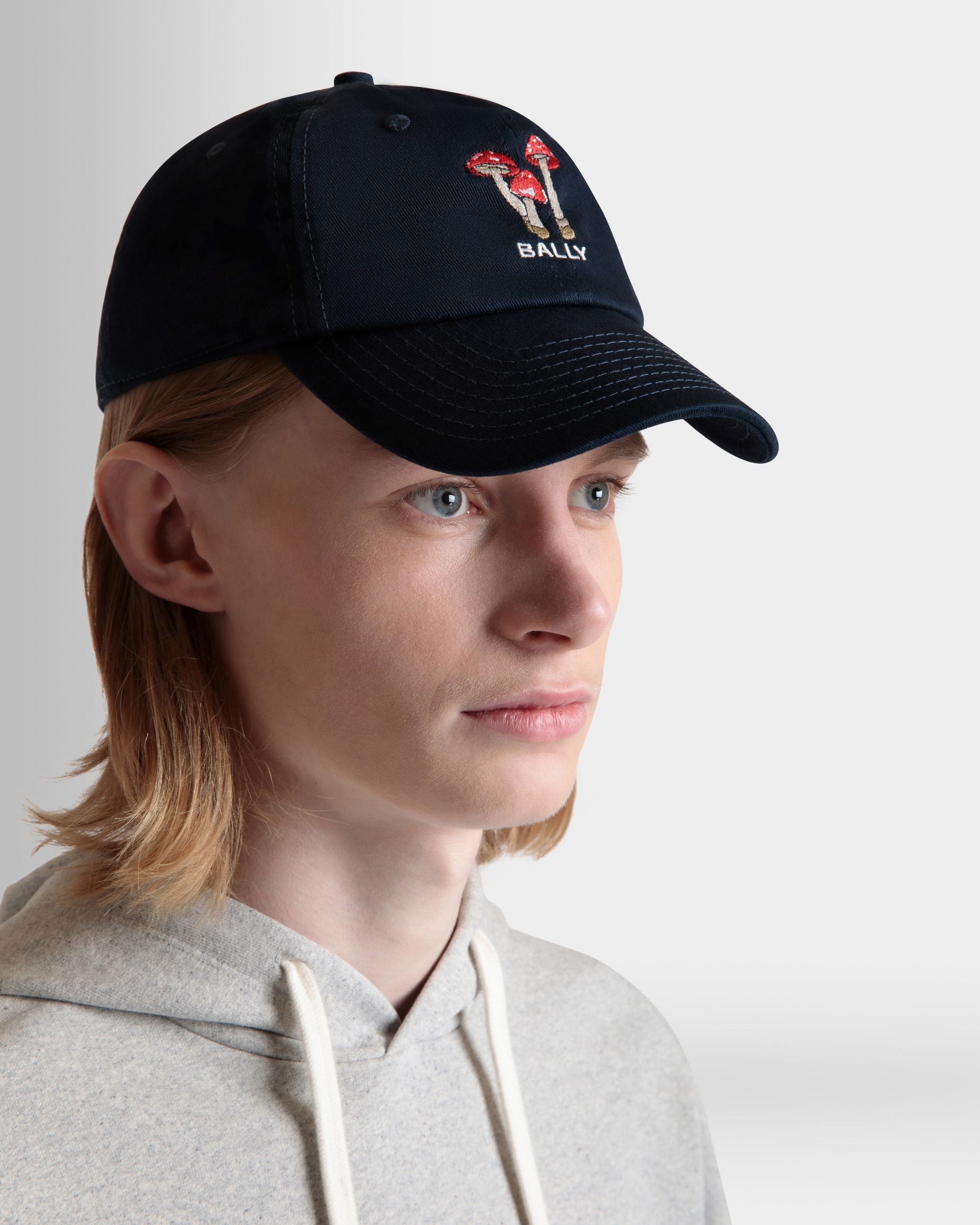 Baseballmütze Mit Enchanting Mushrooms Aus Baumwolle In Navy Blue - Herren - Bally - 02
