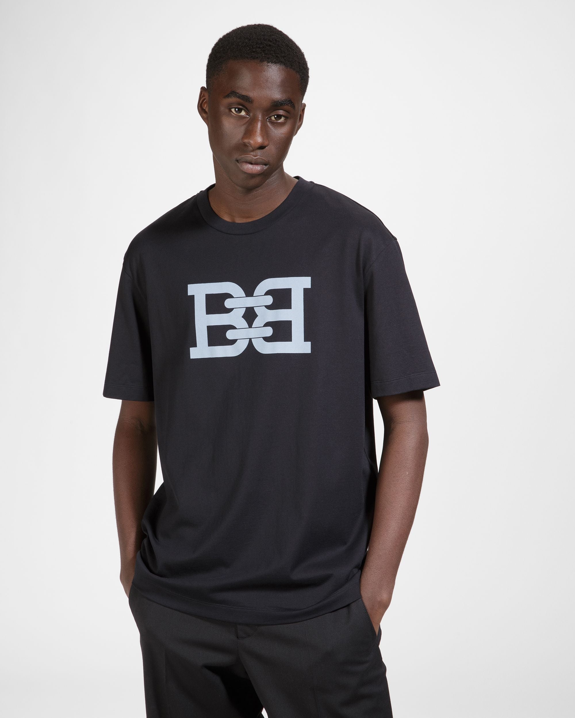 B-Chain T-Shirt Baumwoll-T-Shirt In Schwarz - Herren - Bally - 01