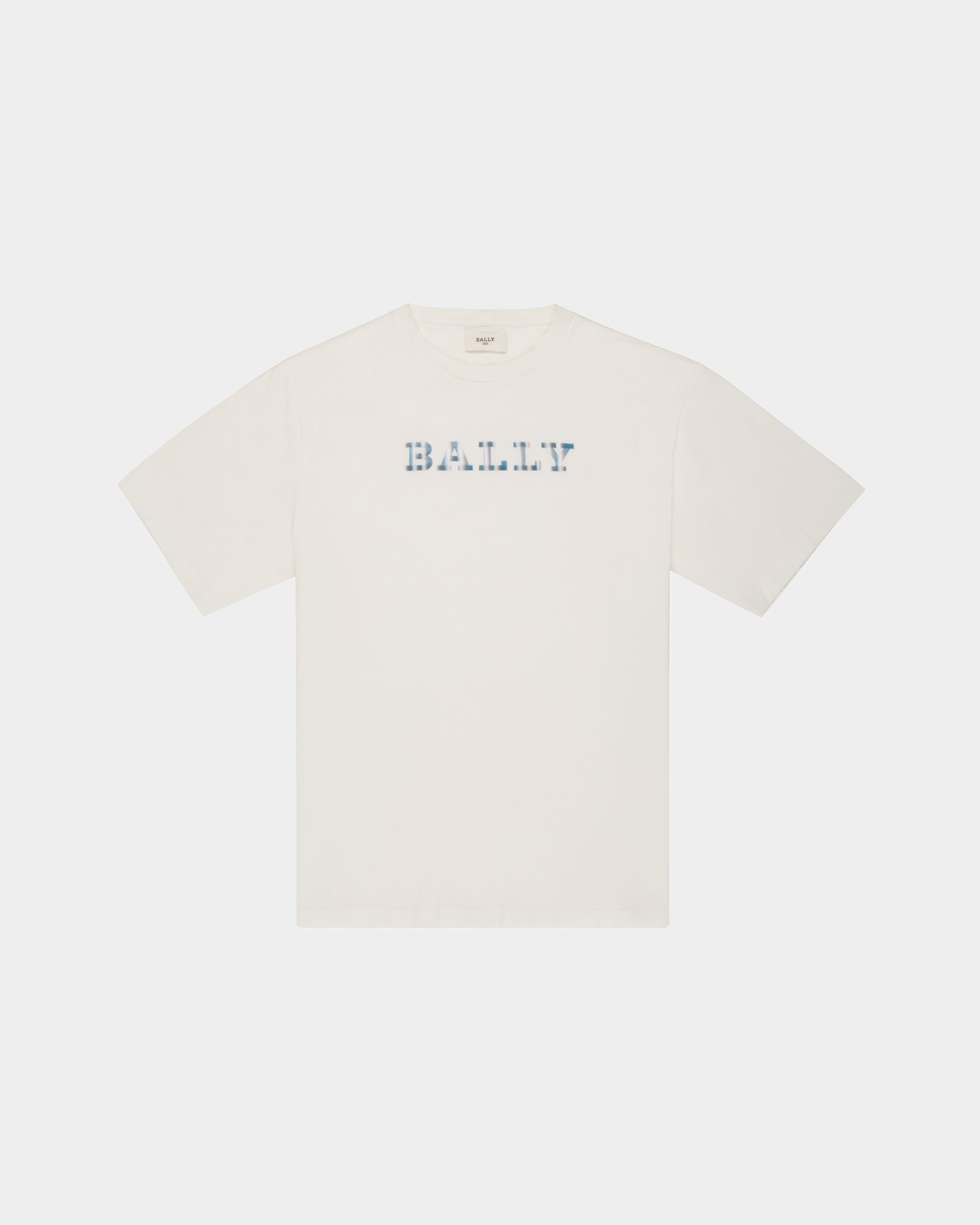 T-Shirt Aus Elfenbeinfarbener Bio-Baumwolle - Herren - Bally - 04
