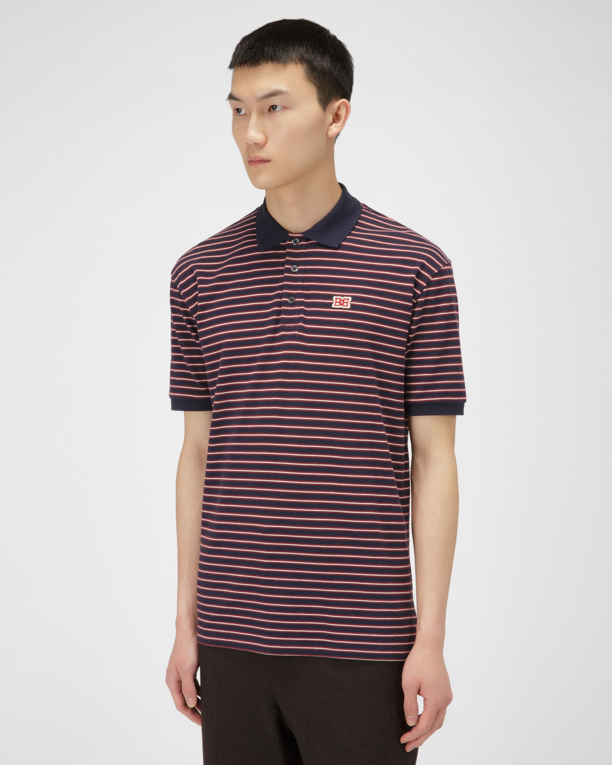 Gestreiftes Poloshirt Baumwoll-Poloshirt In Marineblau - Herren - Bally - 02