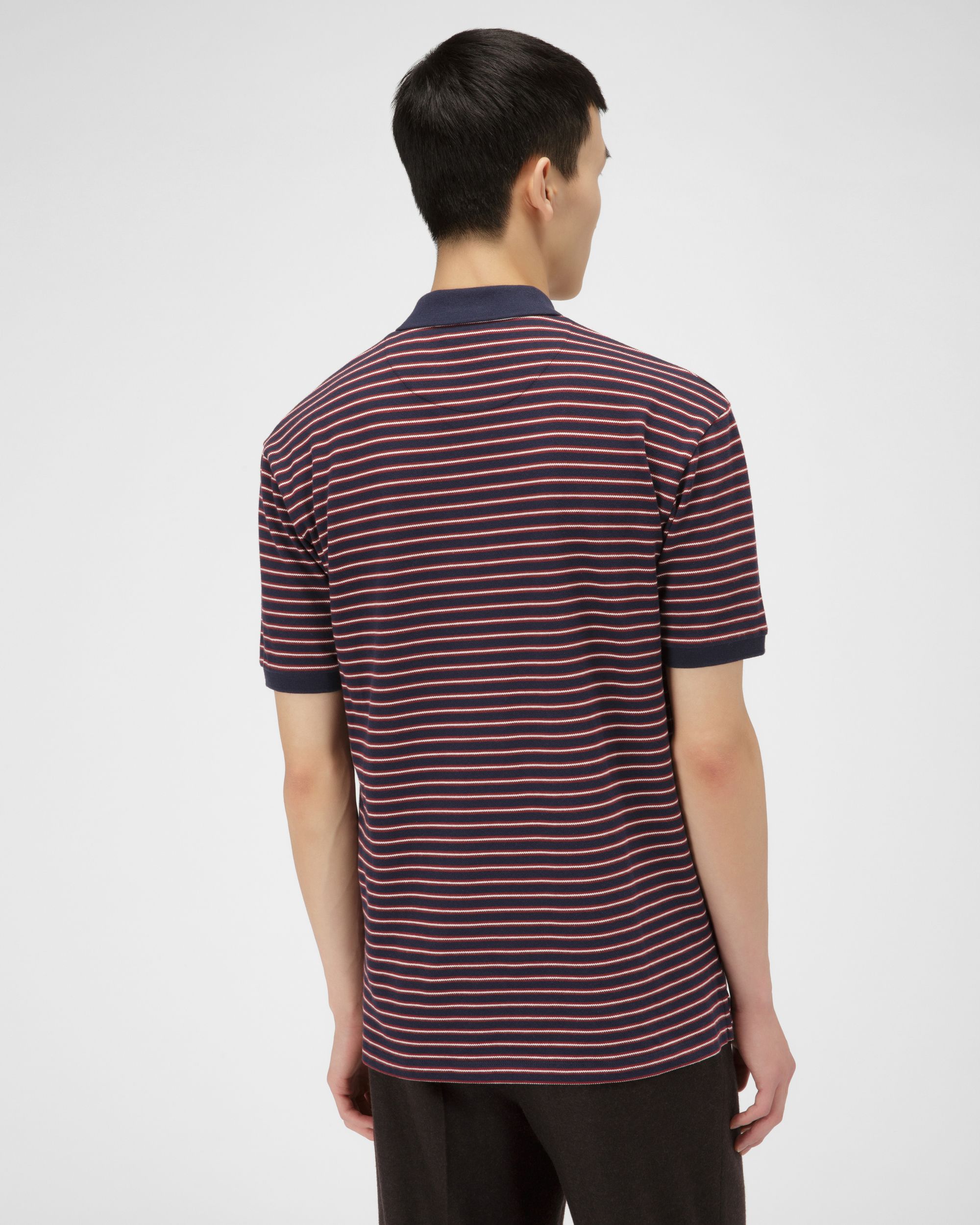 Gestreiftes Poloshirt Baumwoll-Poloshirt In Marineblau - Herren - Bally - 03