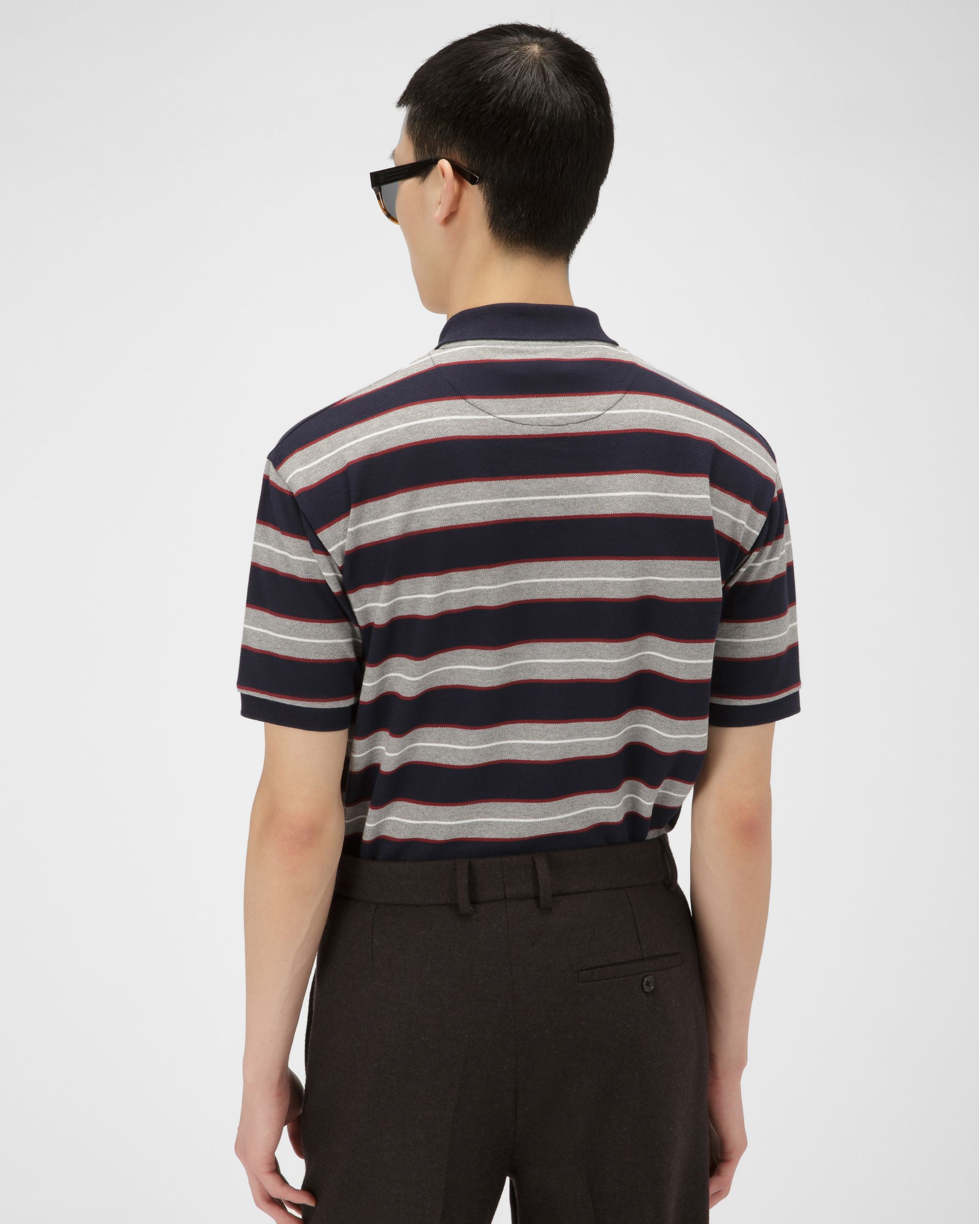 Gestreiftes Poloshirt Baumwoll-Poloshirt In Marineblau - Herren - Bally - 04