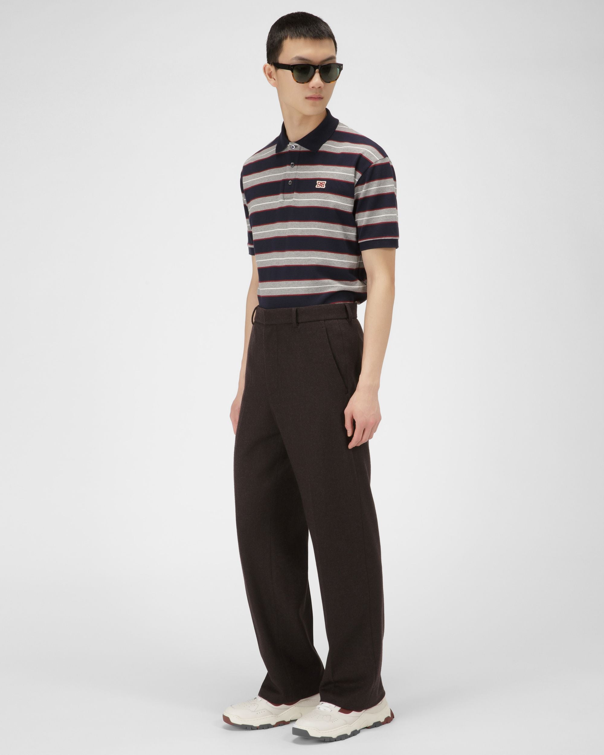 Gestreiftes Poloshirt Baumwoll-Poloshirt In Marineblau - Herren - Bally - 05