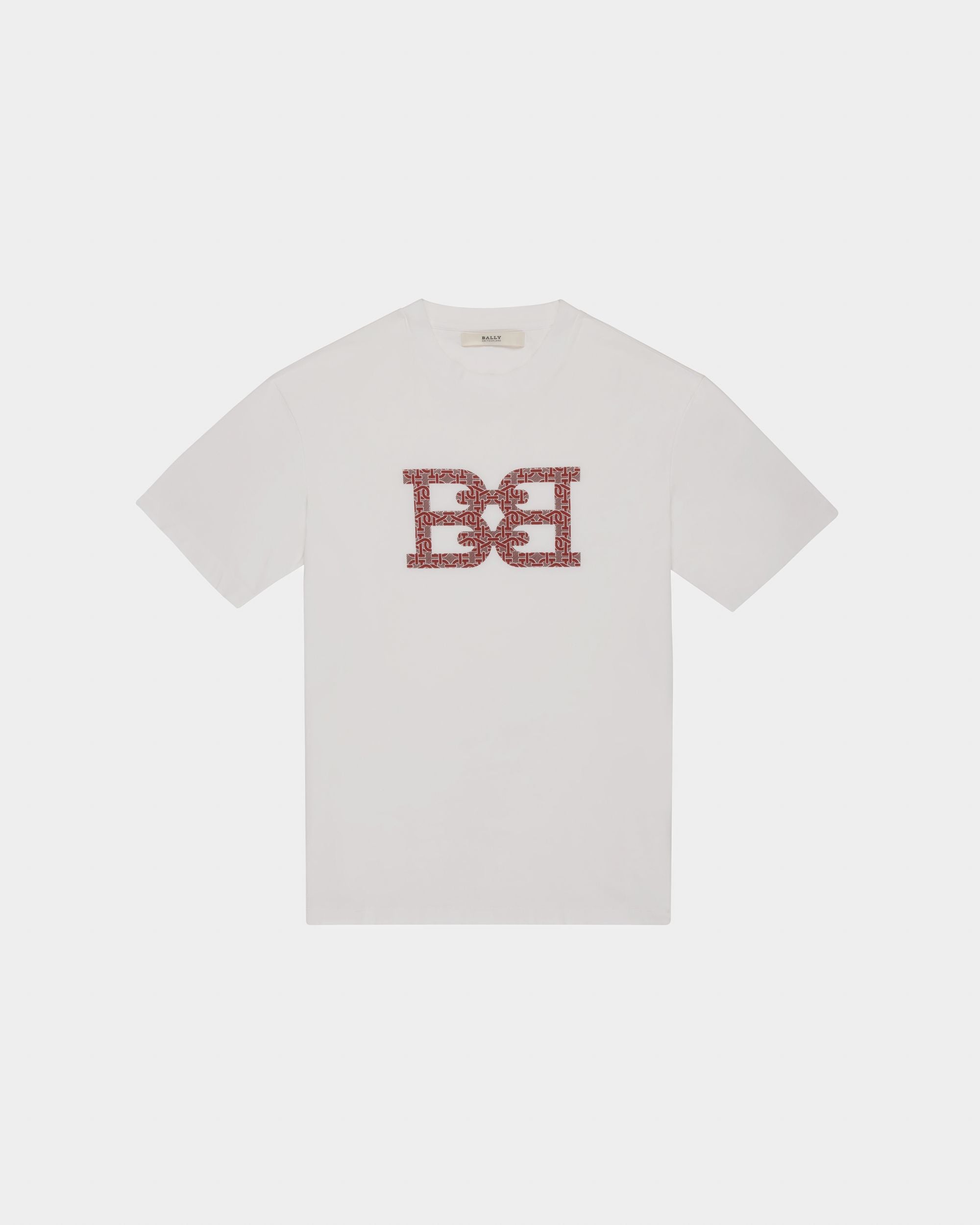 T-Shirt Aus Weisser Und Traditionsroter Bio-Baumwolle - Herren - Bally - 04