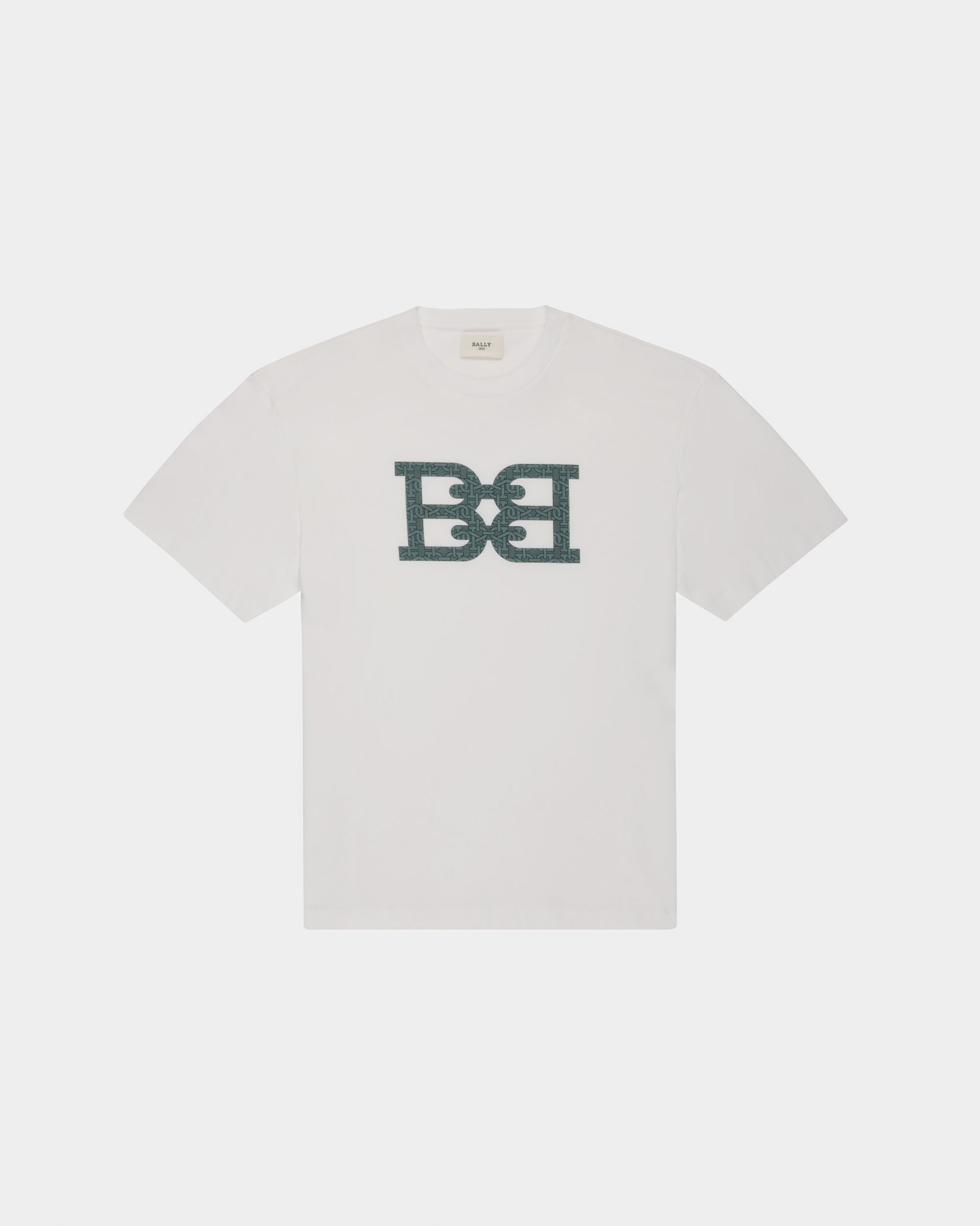 Cutsew T-Shirt Aus Baumwolle In Weiß Und Grün - Herren - Bally - 01