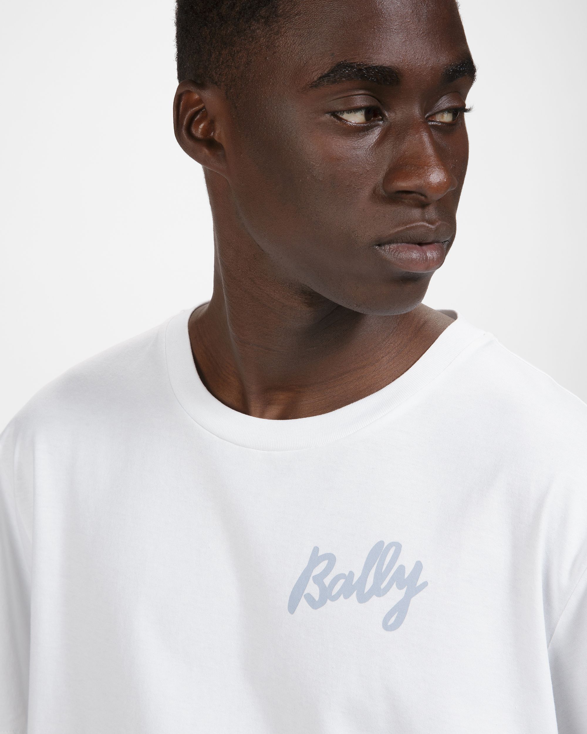 T-Shirt Aus Baumwolle In Weiß Und Hellblau - Herren - Bally - 04