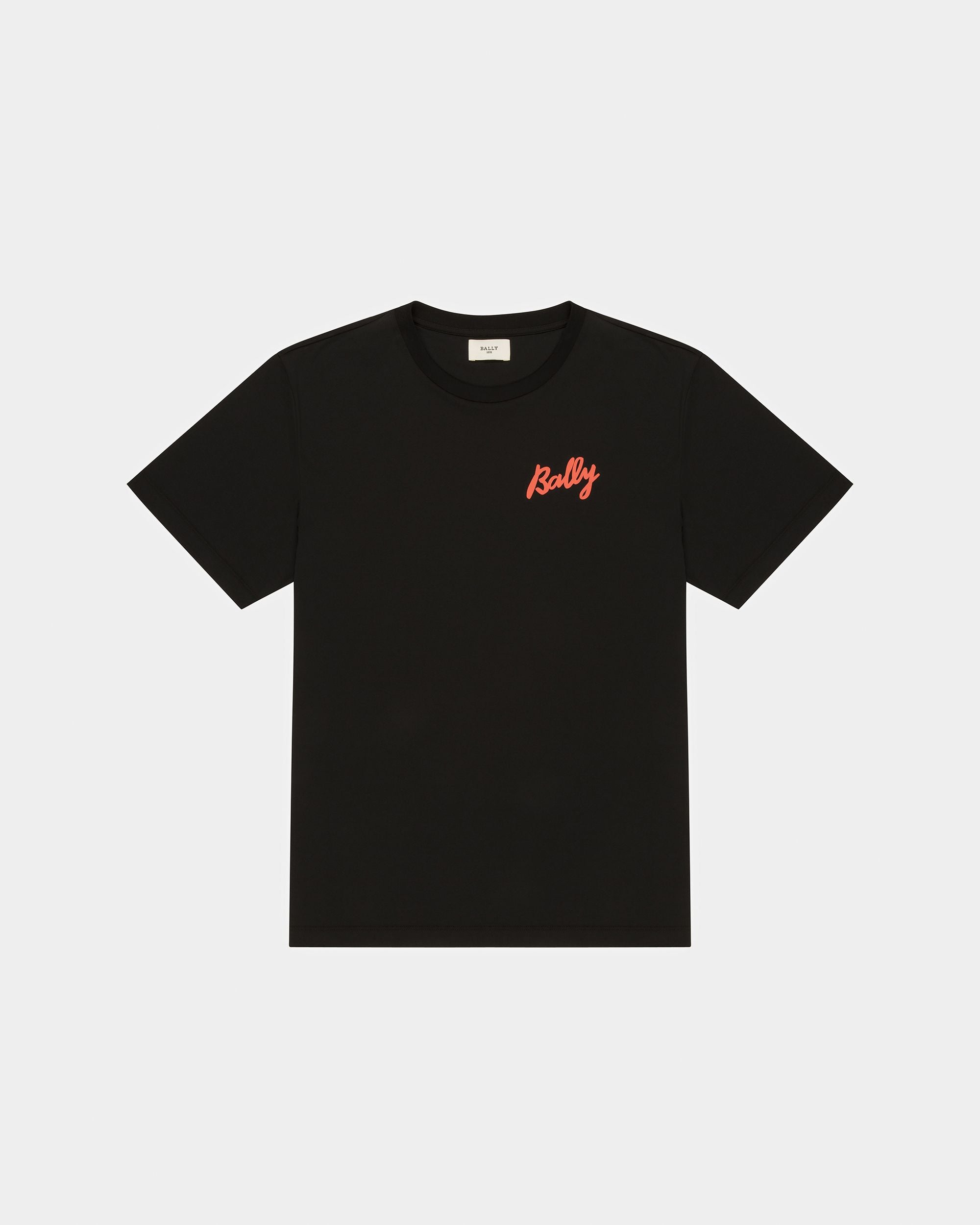 T-Shirt Aus Baumwolle In Schwarz Und Orange - Herren - Bally - 01