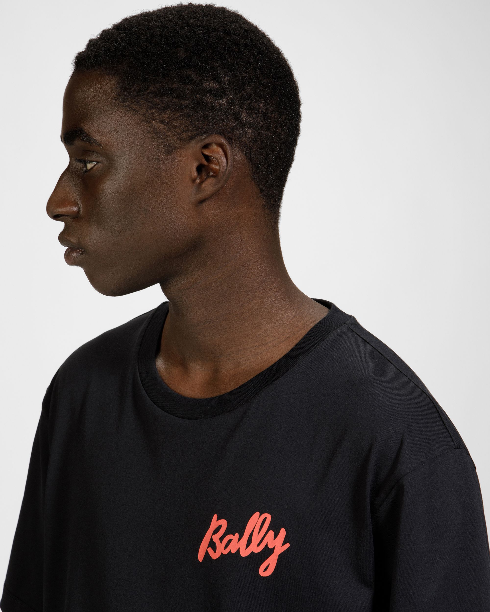 T-Shirt Aus Baumwolle In Schwarz Und Orange - Herren - Bally - 04