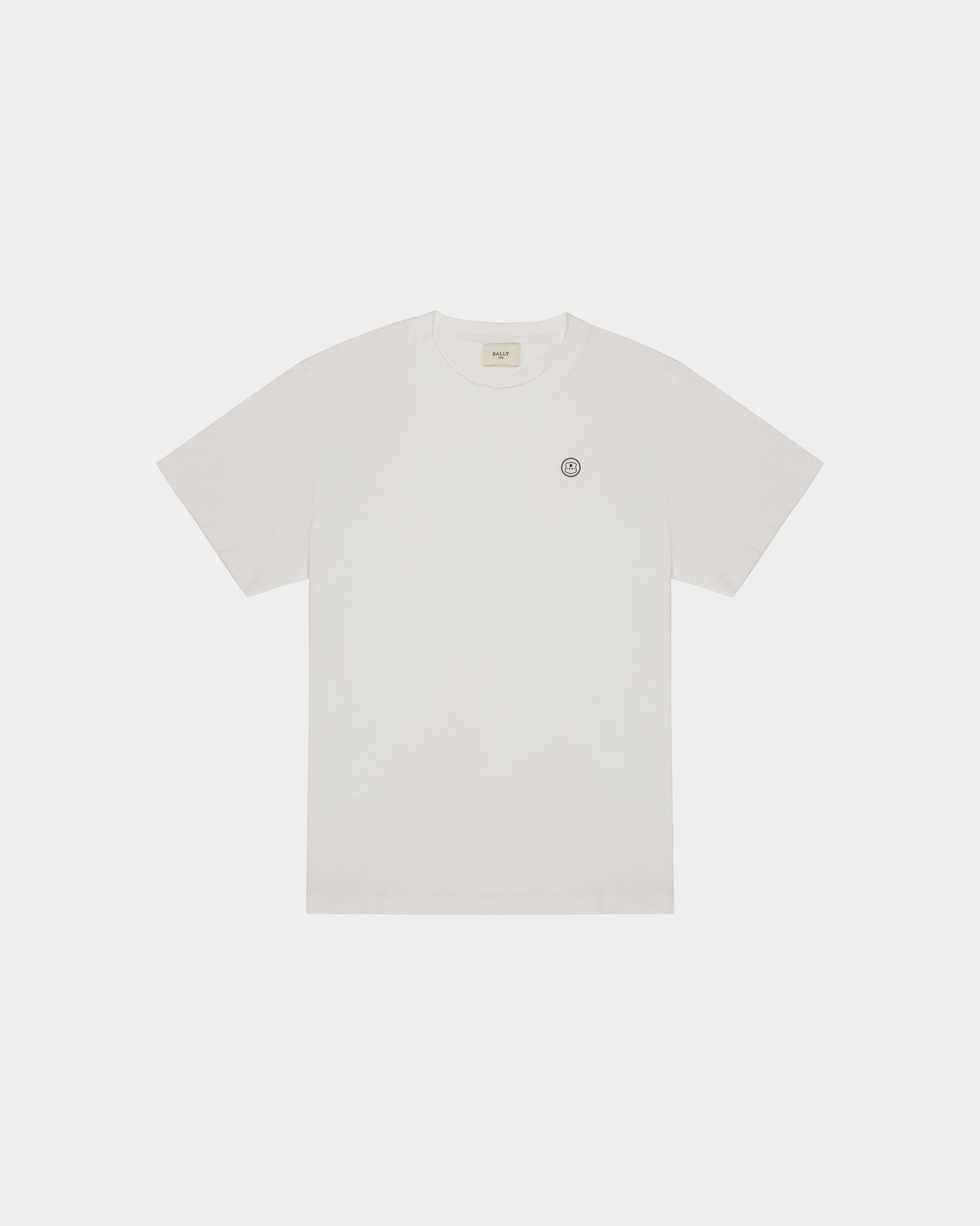 T-Shirt Mit Bally-Stempellogo Baumwoll-T-Shirt In Weiß - Herren - Bally - 01