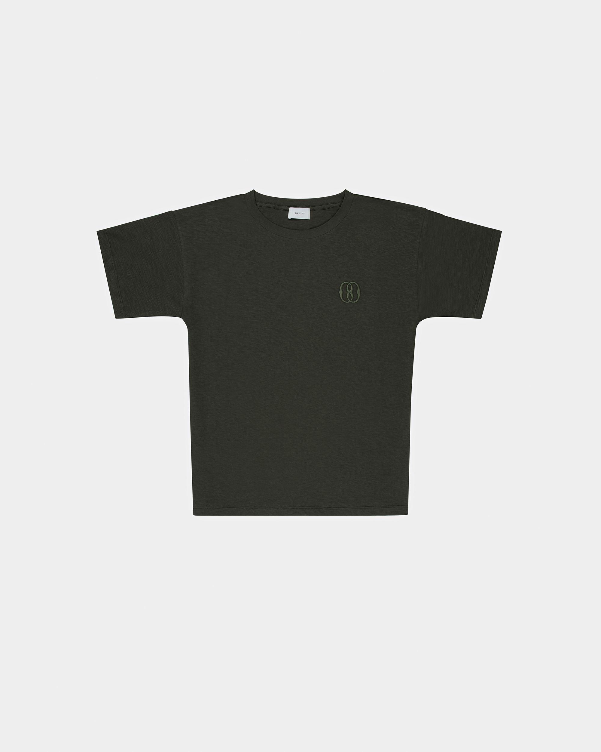 Baumwoll-T-Shirt Mit Stickerei In Grau - Herren - Bally - 01