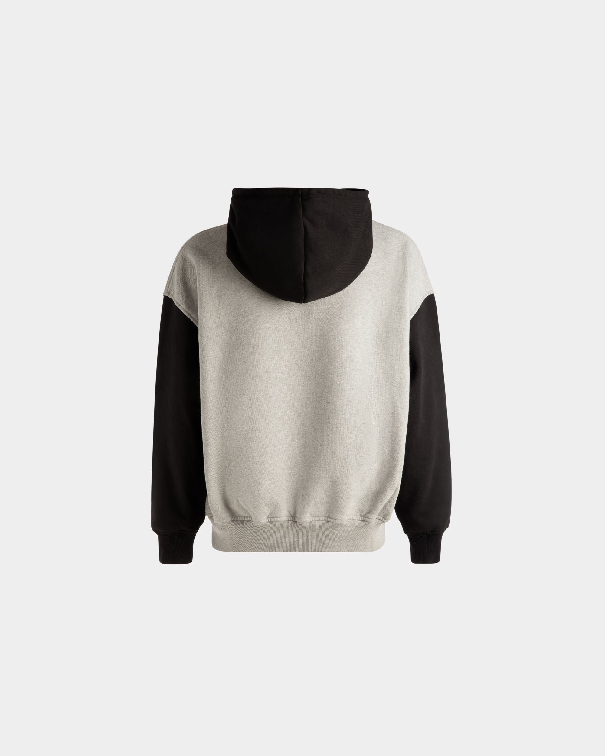 Zweifarbiges Kapuzensweatshirt Aus Baumwolle In Grau Und Schwarz - Herren - Bally - 07