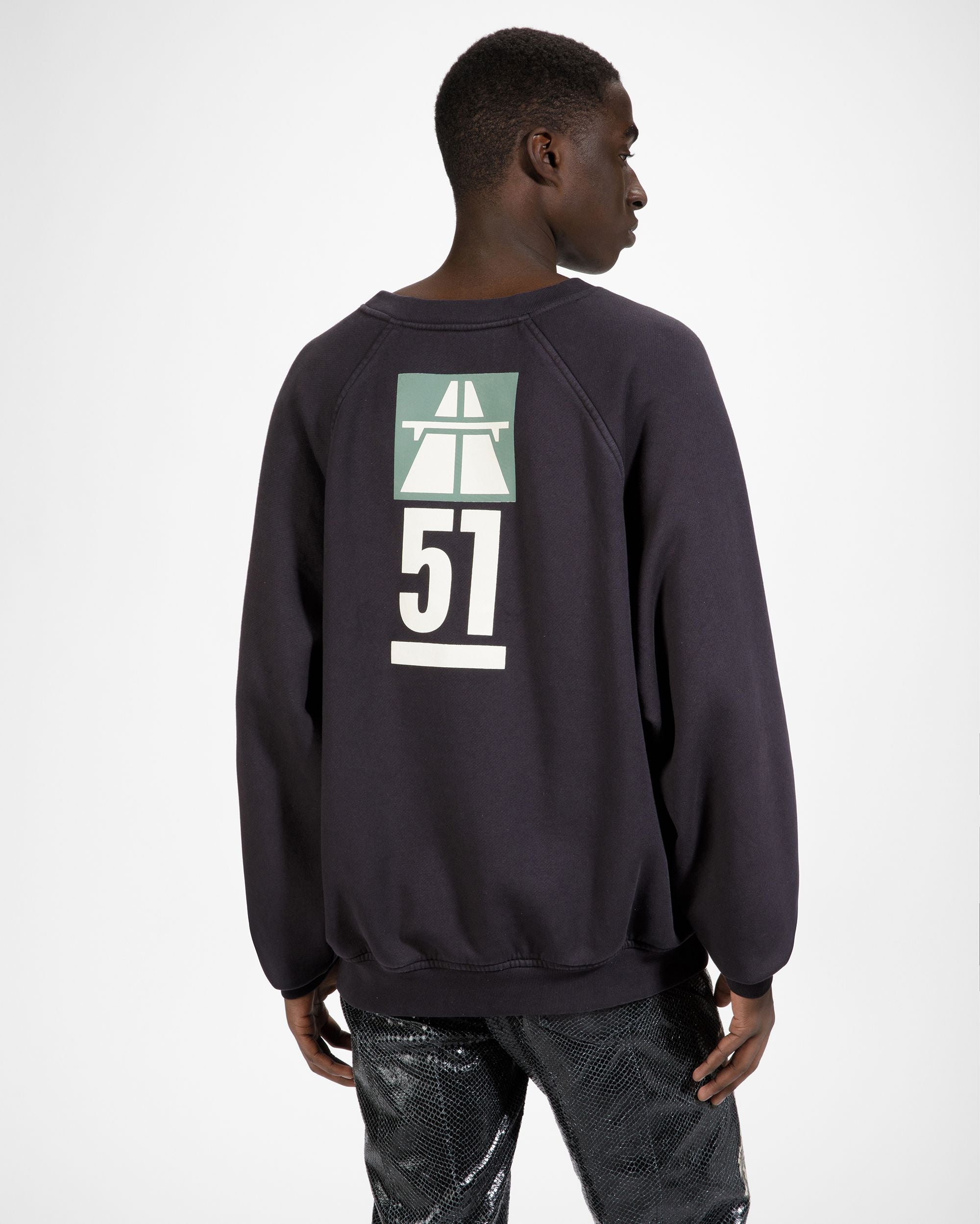 Bedrucktes Rundhals-Sweatshirt Aus Baumwolle In Schwarz - Herren - Bally - 02