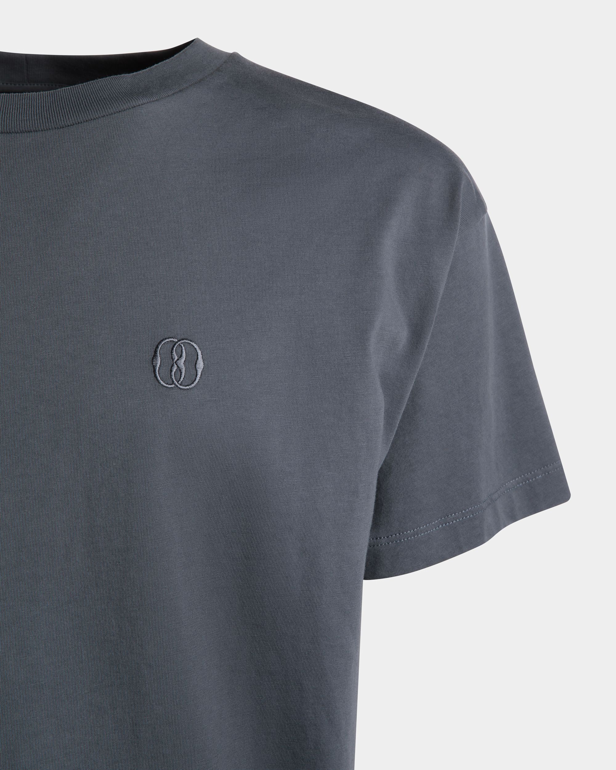 T-Shirt mit Emblem-Stickerei Aus steingrauer Baumwolle - Herren - Bally - 02