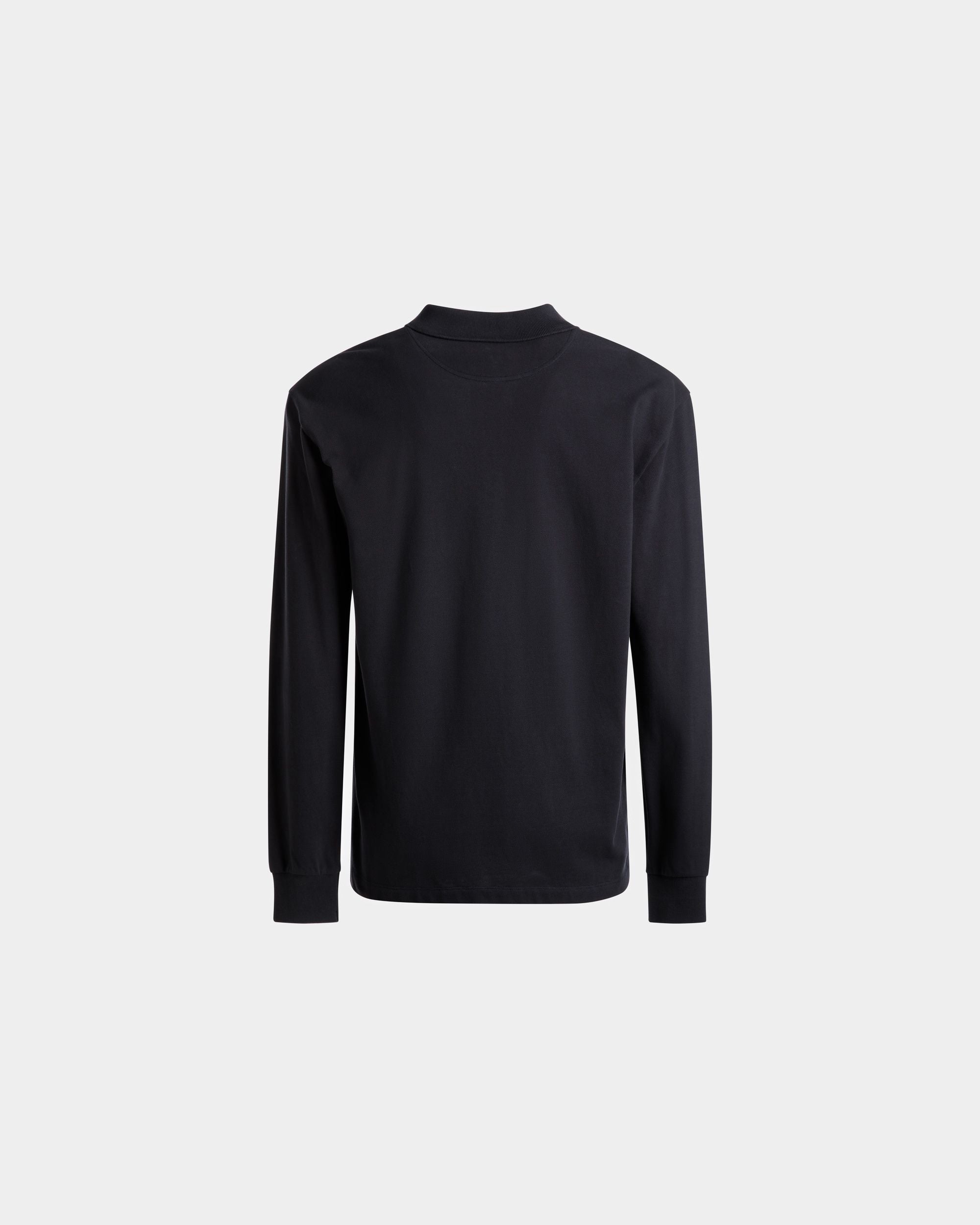 Langarm-Poloshirt Aus Baumwolle in Mitternachtsblau - Herren - Bally - 03