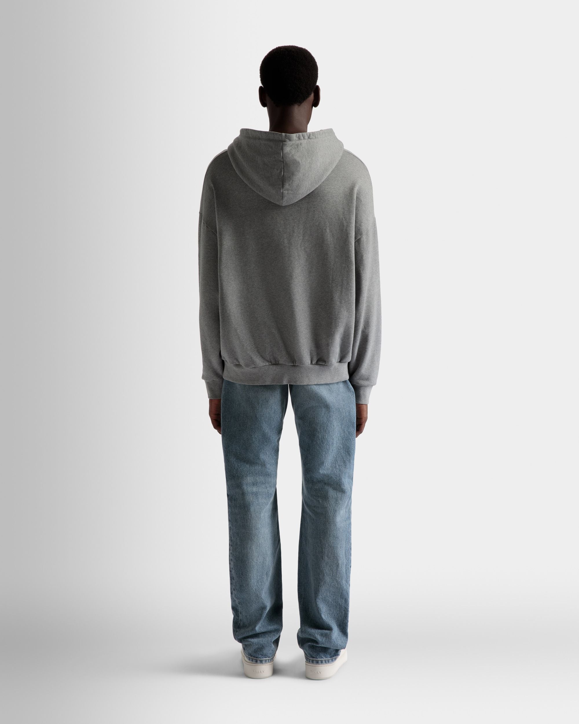 Kapuzen-Sweatshirt mit Train-Print Aus grau melierter Baumwolle - Herren - Bally - 06