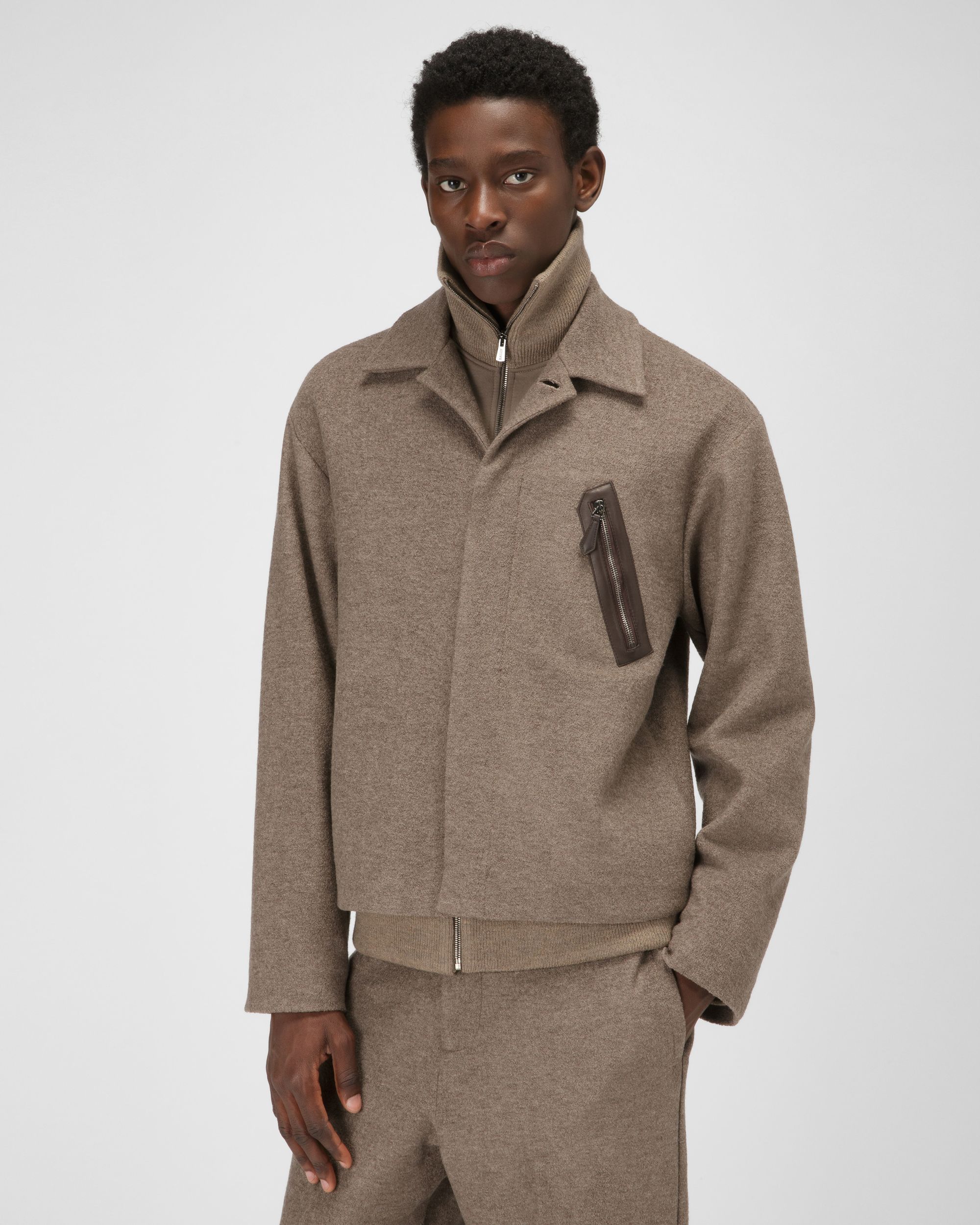 Jacke Aus Taupefarbenem Wollmischgewebe - Herren - Bally - 01