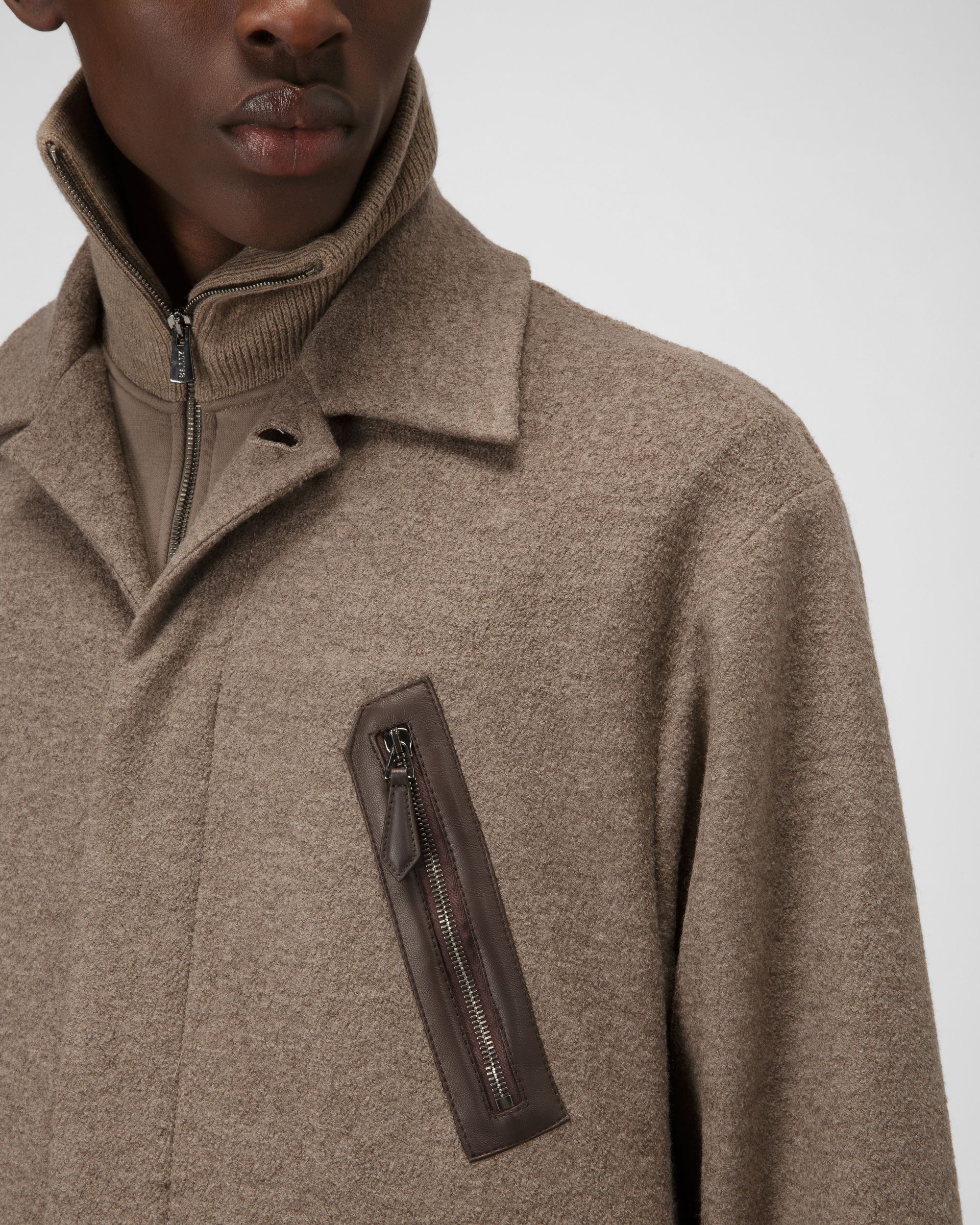 Jacke Aus Taupefarbenem Wollmischgewebe - Herren - Bally - 02