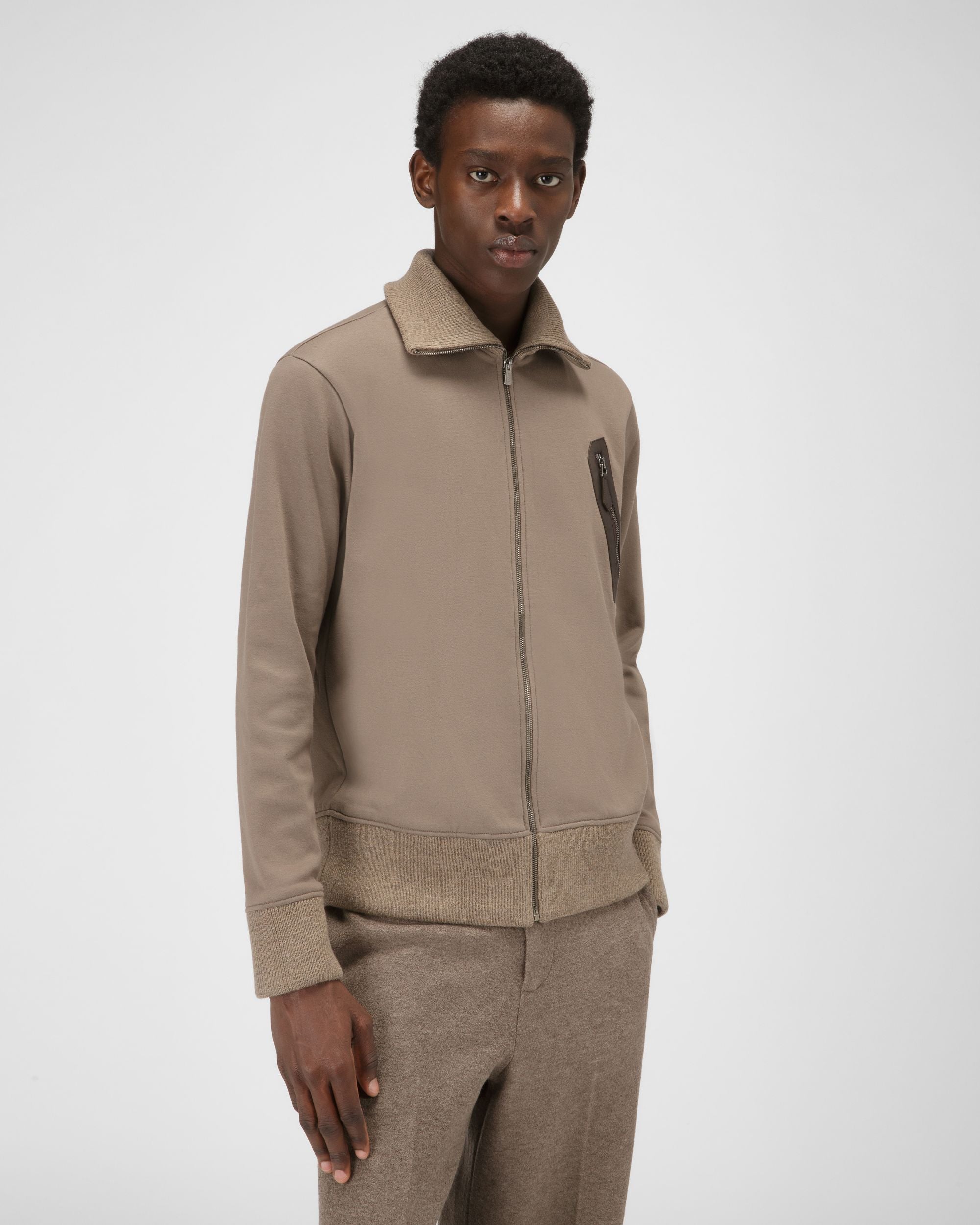 Sweatshirt Aus Taupefarbenem Bio-Baumwoll-Mischgewebe - Herren - Bally - 01