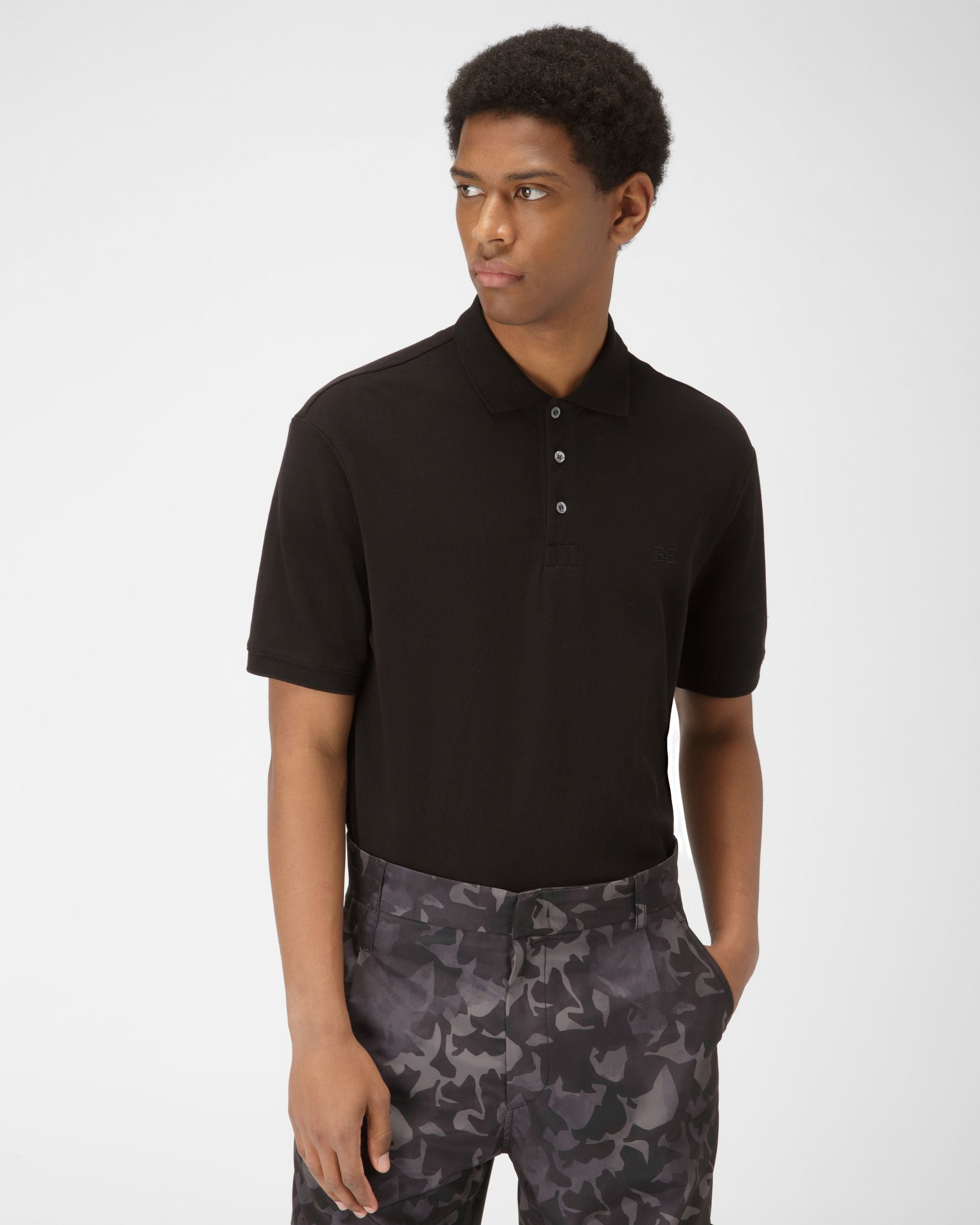 Polohemd Aus Schwarzer Baumwolle - Herren - Bally - 01