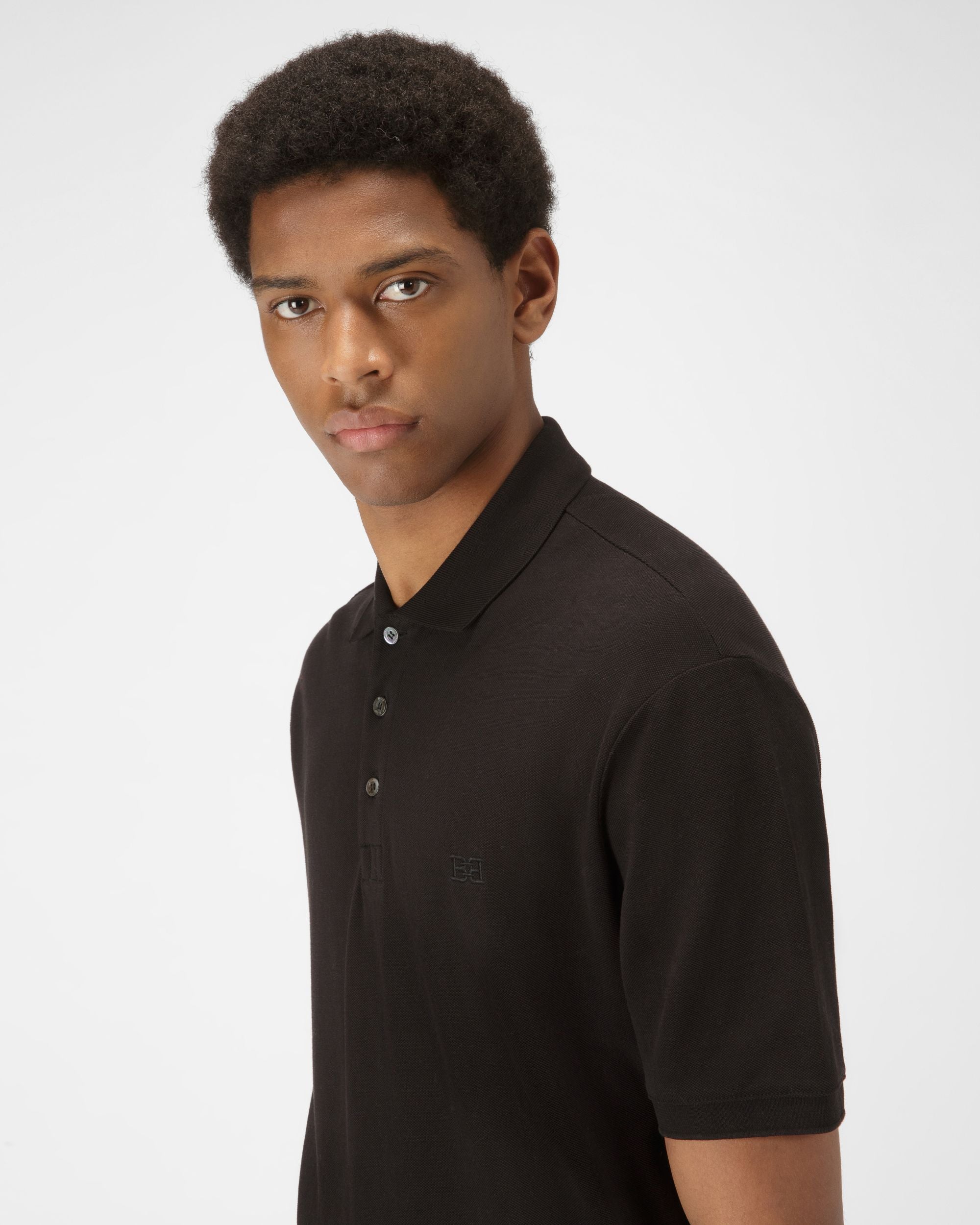 Polohemd Aus Schwarzer Baumwolle - Herren - Bally - 02