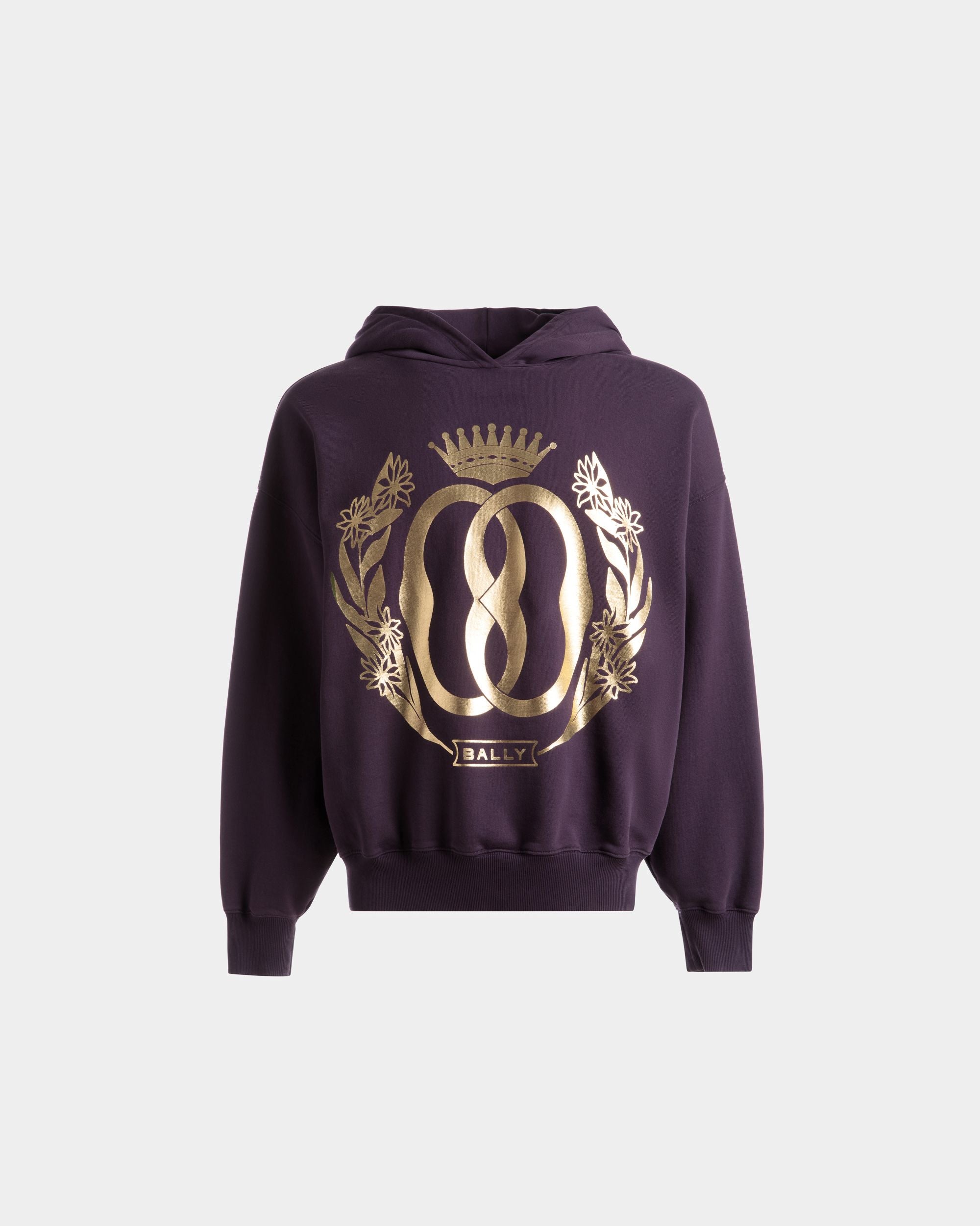 Kapuzensweatshirt mit Foliendruck Aus Baumwolle in Orchidee - Herren - Bally - 01