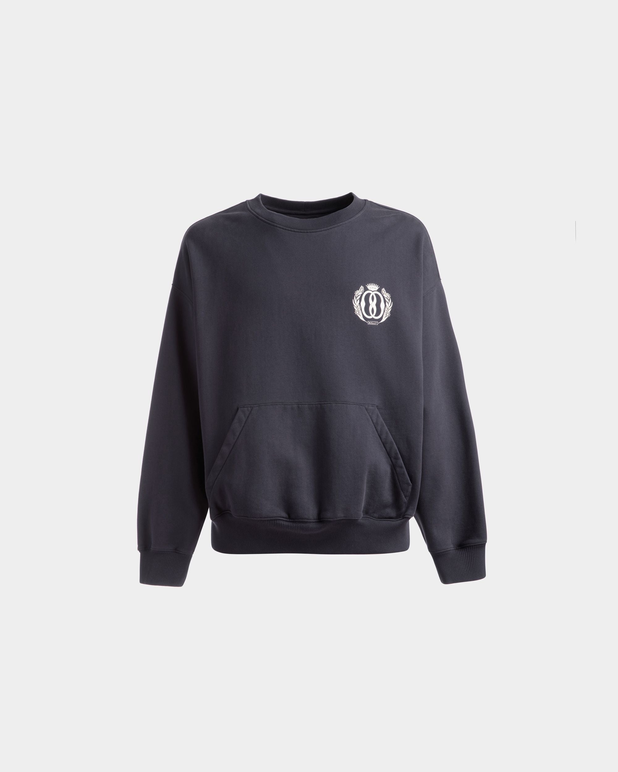 Sweatshirt mit Tasche Aus Baumwolle in Mitternachtsblau - Herren - Bally - 01