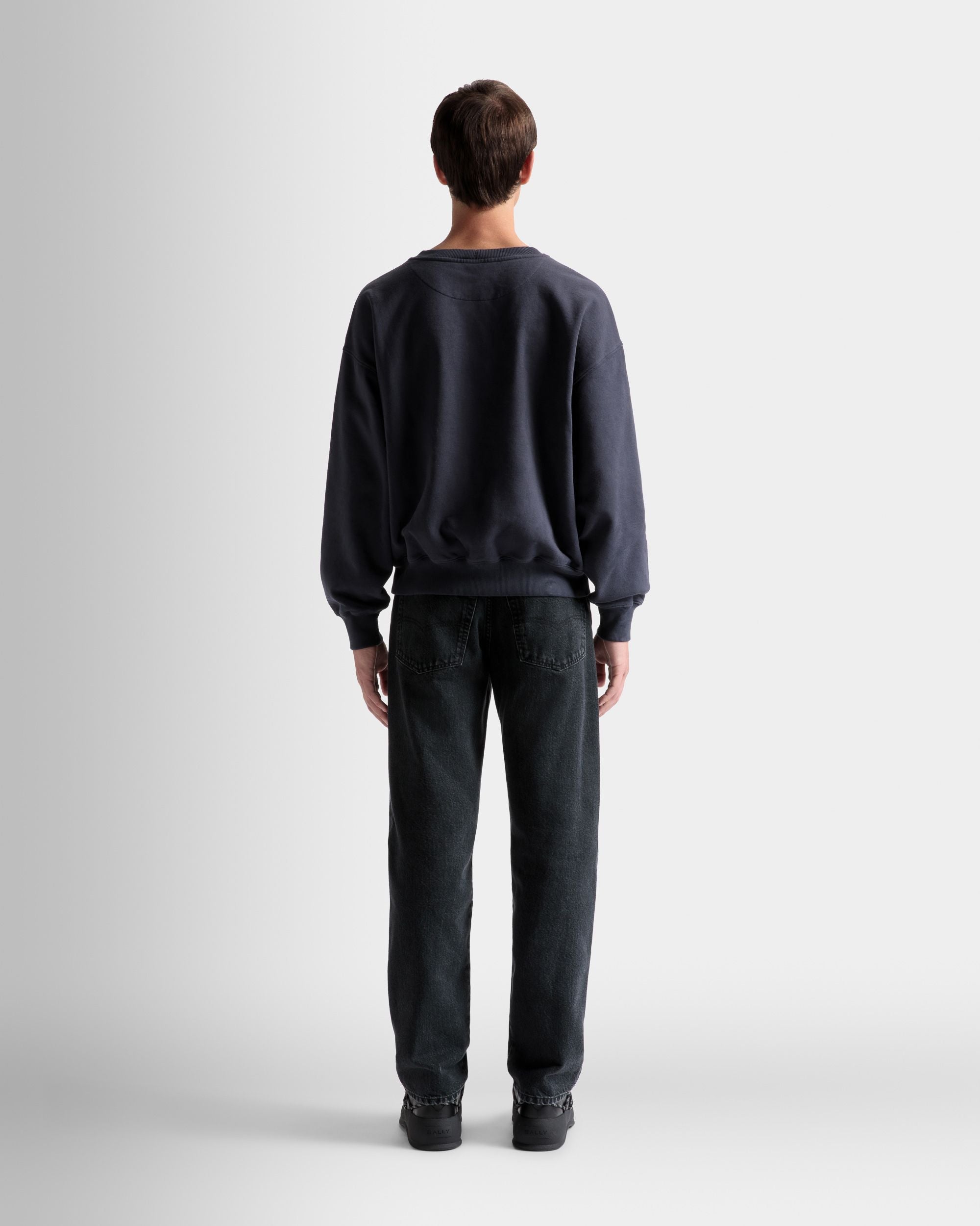 Sweatshirt mit Tasche Aus Baumwolle in Mitternachtsblau - Herren - Bally - 06