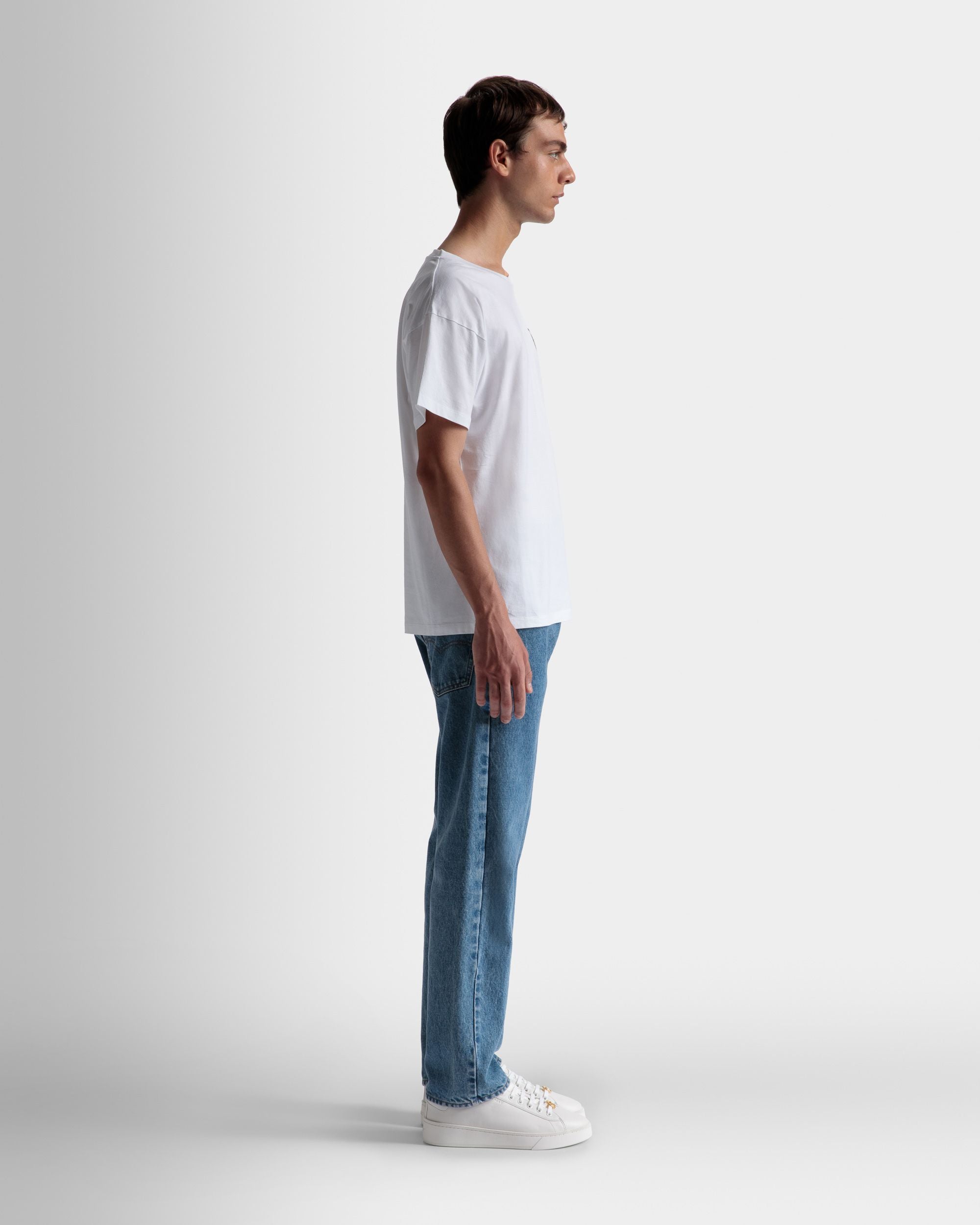 T-Shirt mit Train-Motiv Aus weißer Baumwolle - Herren - Bally - 05