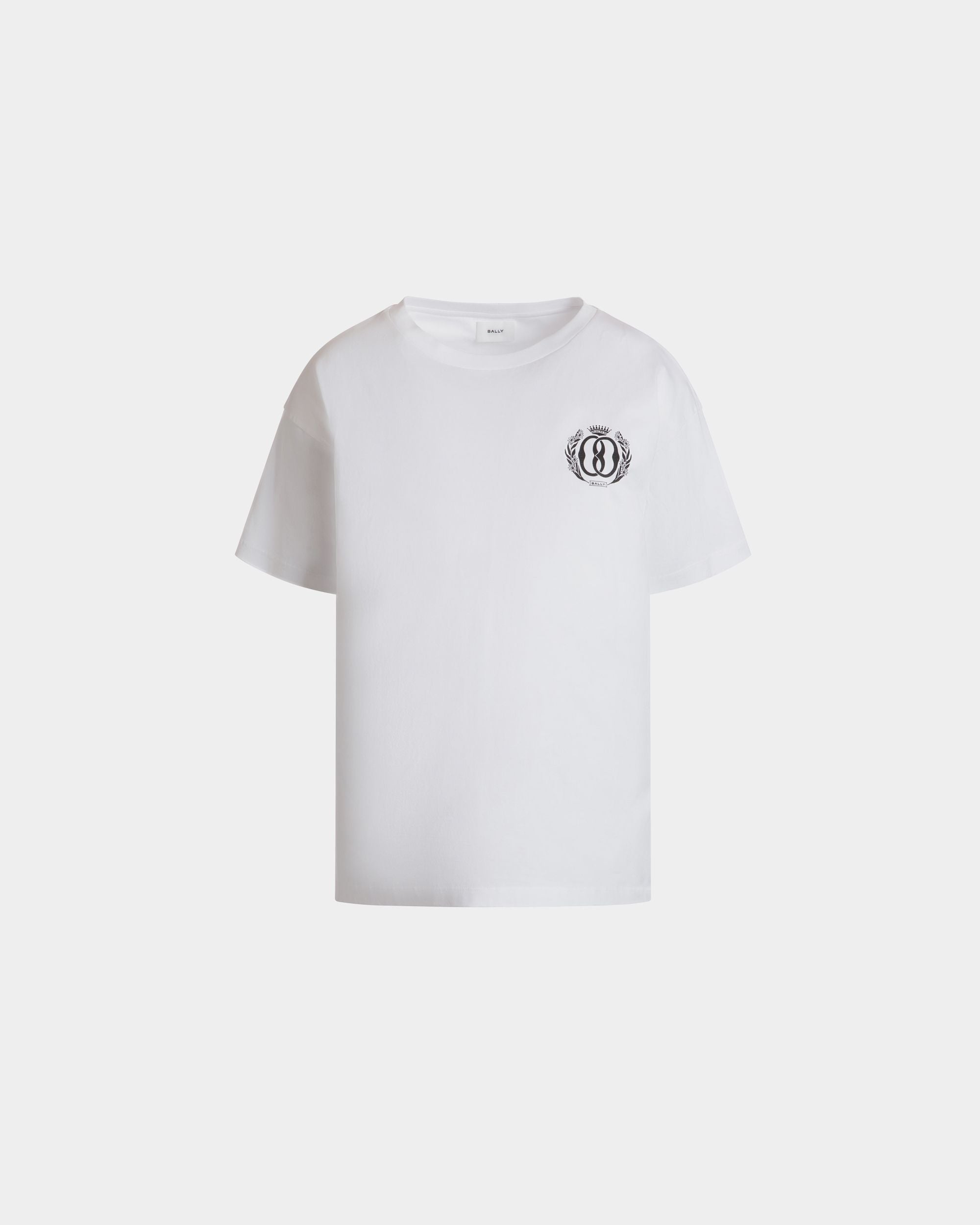 T-Shirt Aus Baumwolle In Weiß - Herren - Bally - 01