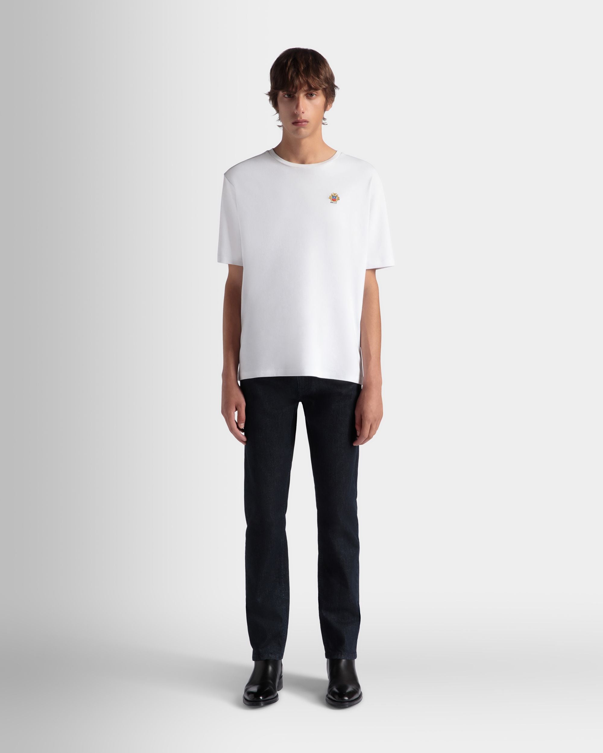 T-Shirt Aus Baumwolle In Weiß Aus Der Adrien Brody Travel-Kollektion - Herren - Bally - 02