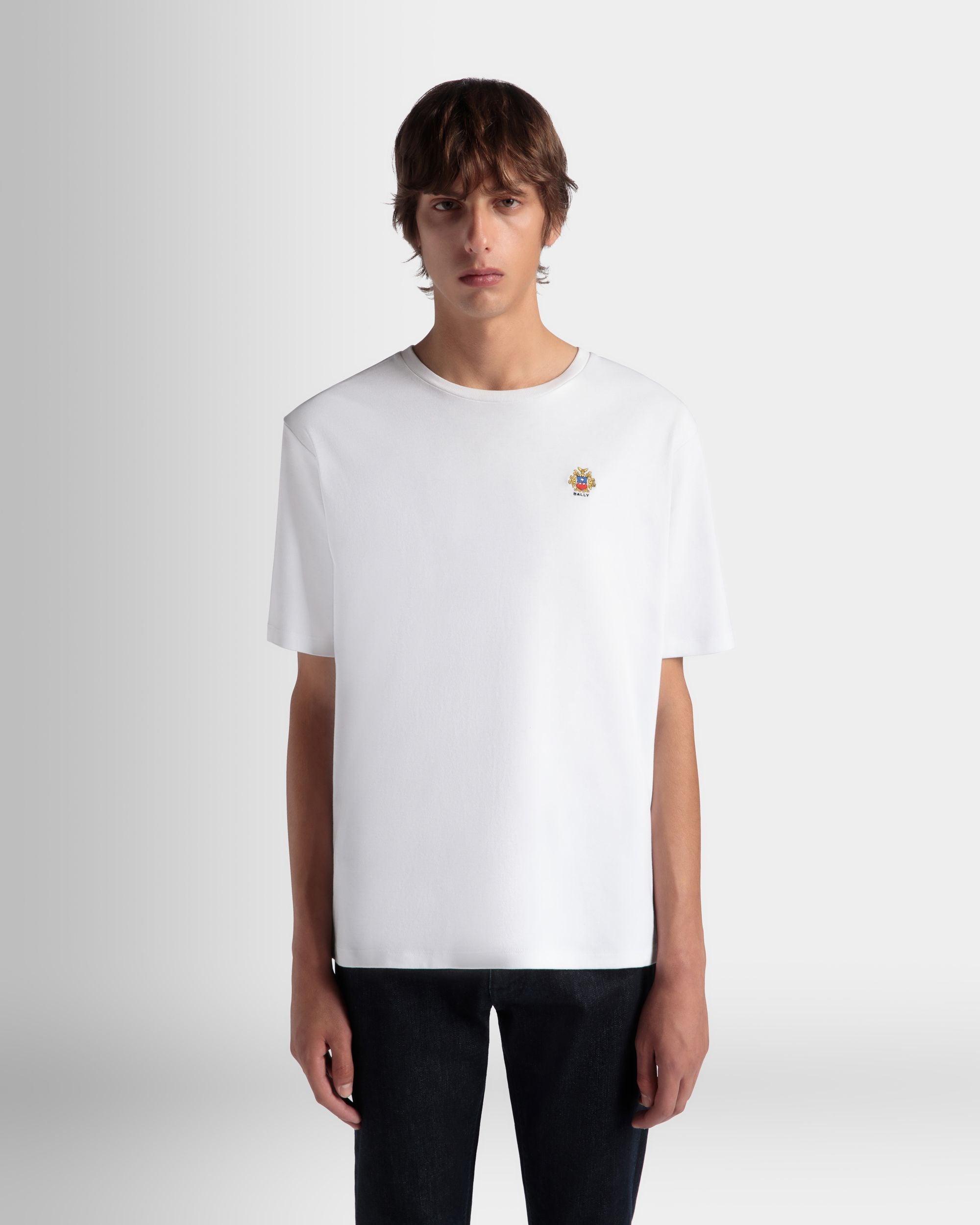 T-Shirt Aus Baumwolle In Weiß Aus Der Adrien Brody Travel-Kollektion - Herren - Bally - 03