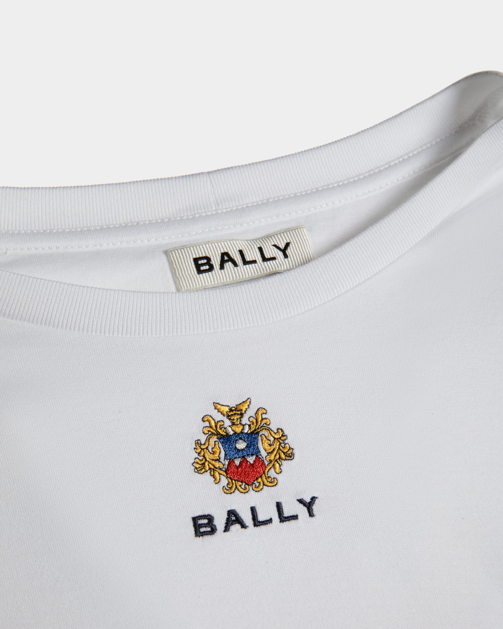 T-Shirt Aus Baumwolle In Weiß Mit Bally Crest Logo - Herren - Bally - 04