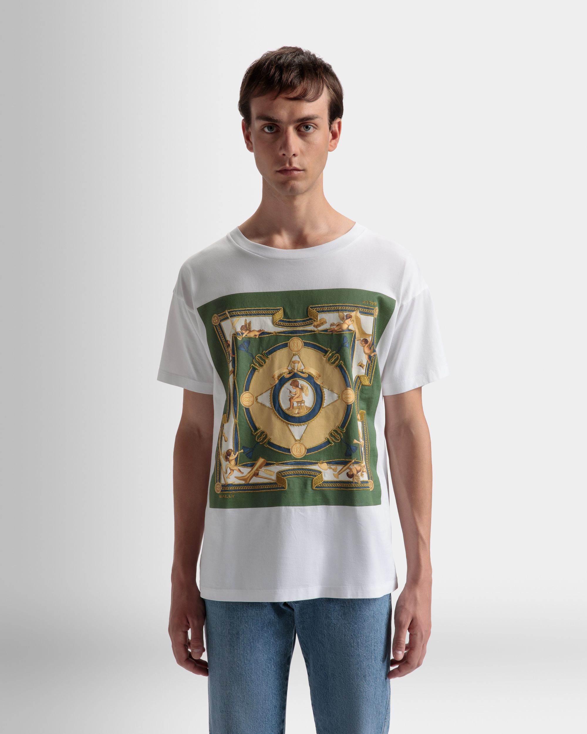 Bedrucktes T-Shirt Aus Weißer Baumwolle - Herren - Bally - 03