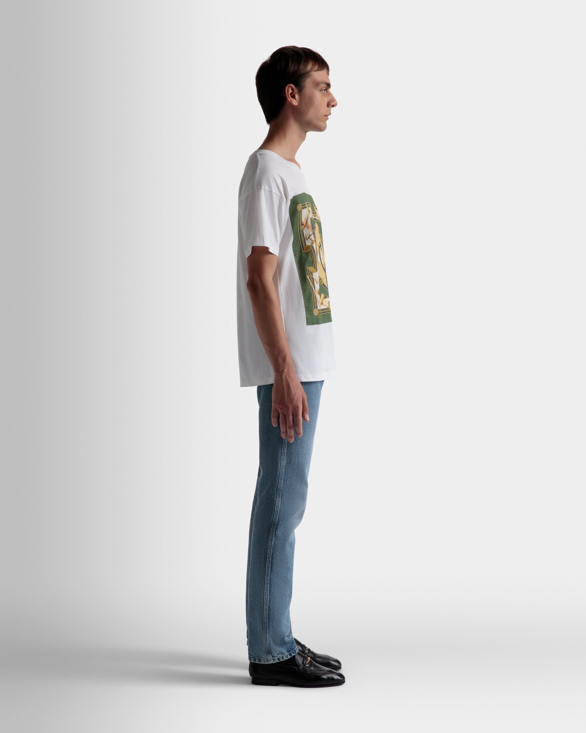 Bedrucktes T-Shirt Aus Weißer Baumwolle - Herren - Bally - 05