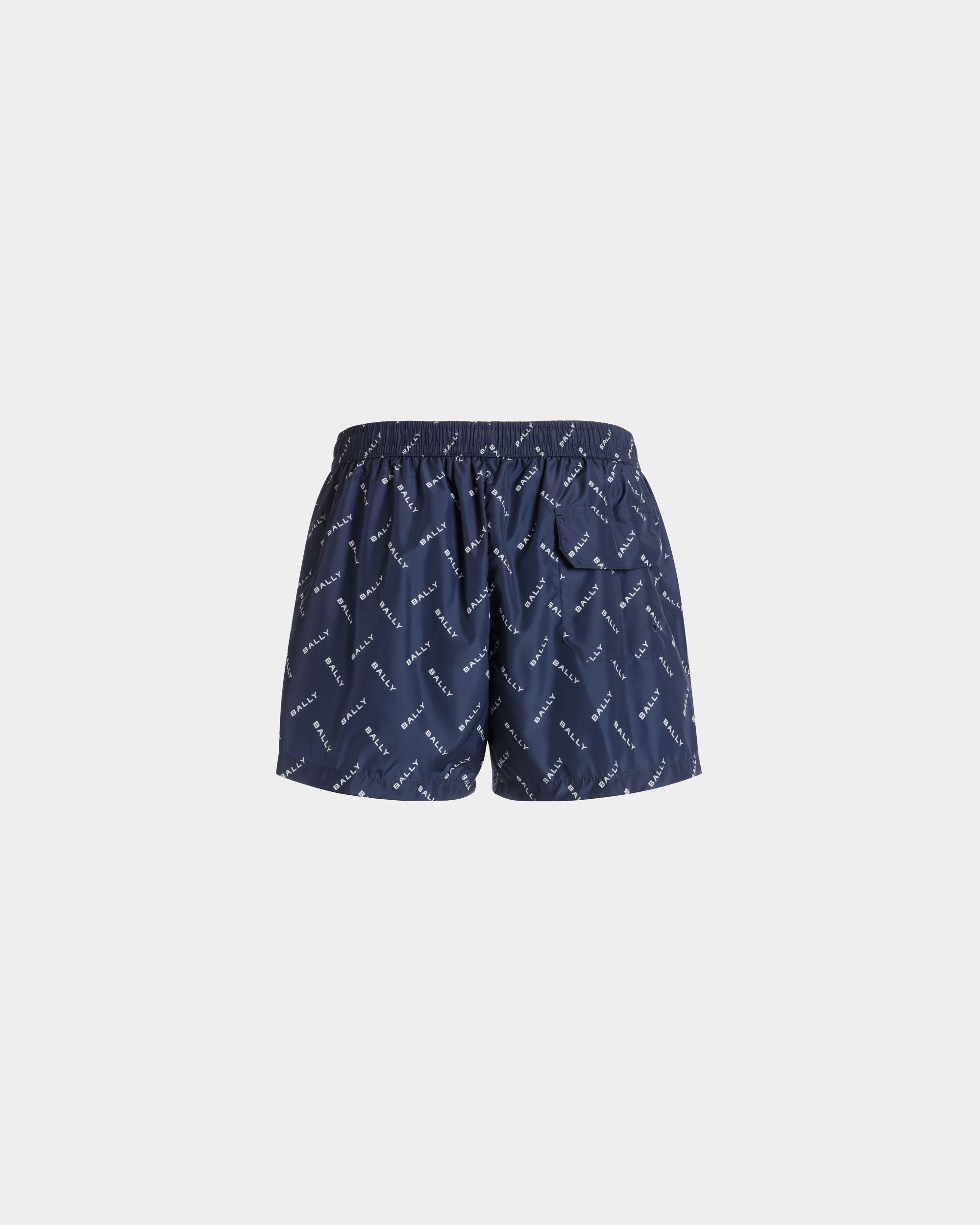 Badehose Aus Blauem Stoff Mit Logo-Print - Herren - Bally - 03