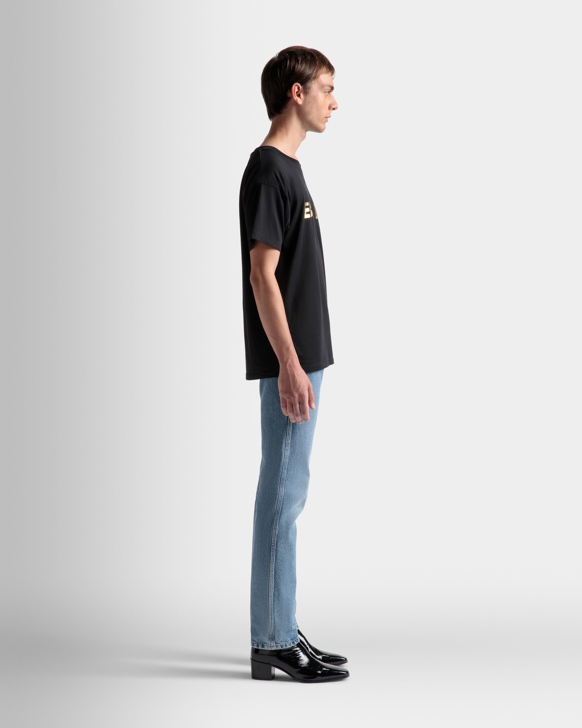 T-Shirt Mit Logo Aus Schwarzer Baumwolle - Herren - Bally - 05