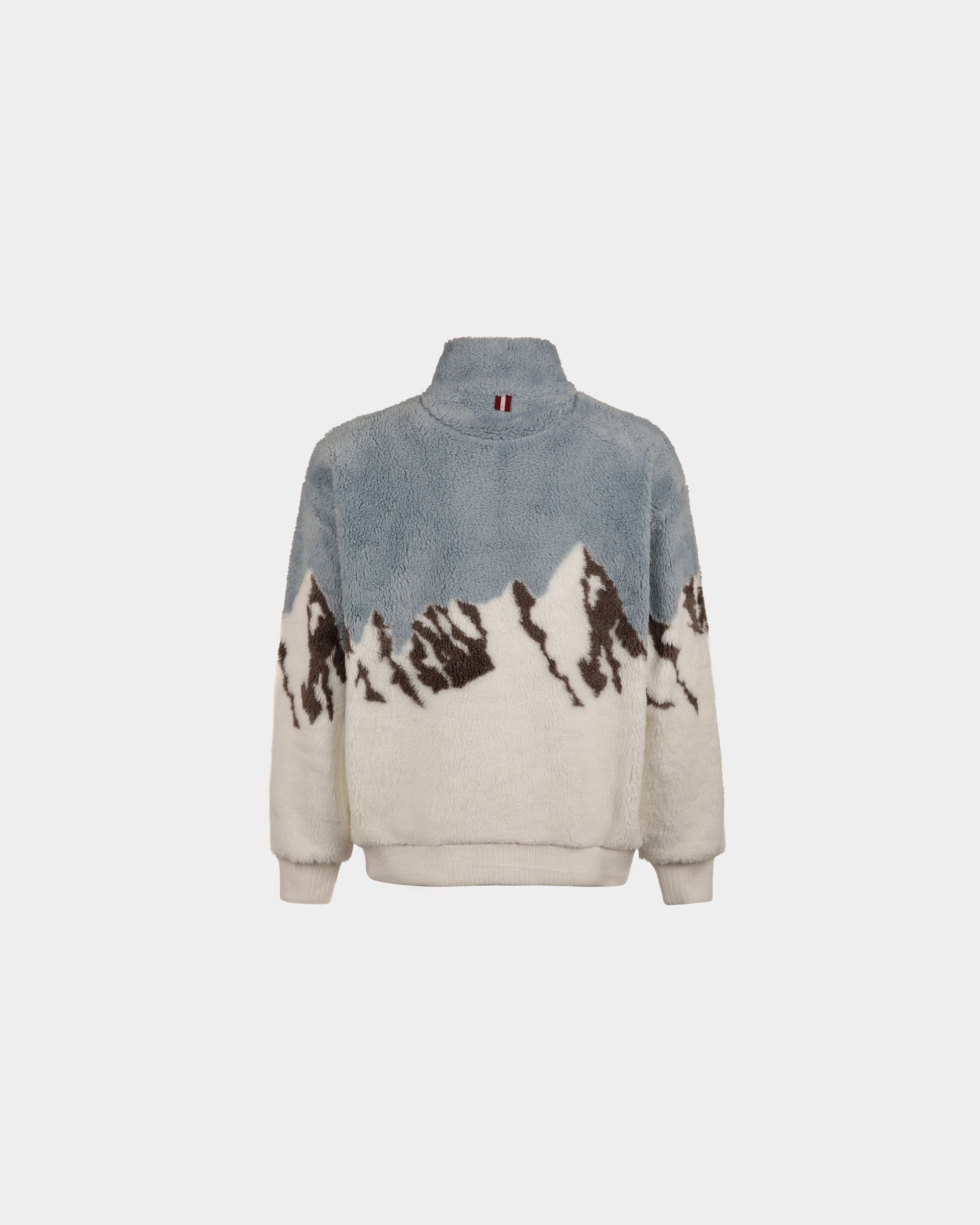 Sweatshirt Aus Sherpa-Fleece In Hellblau Und Weiß - Herren - Bally - 07