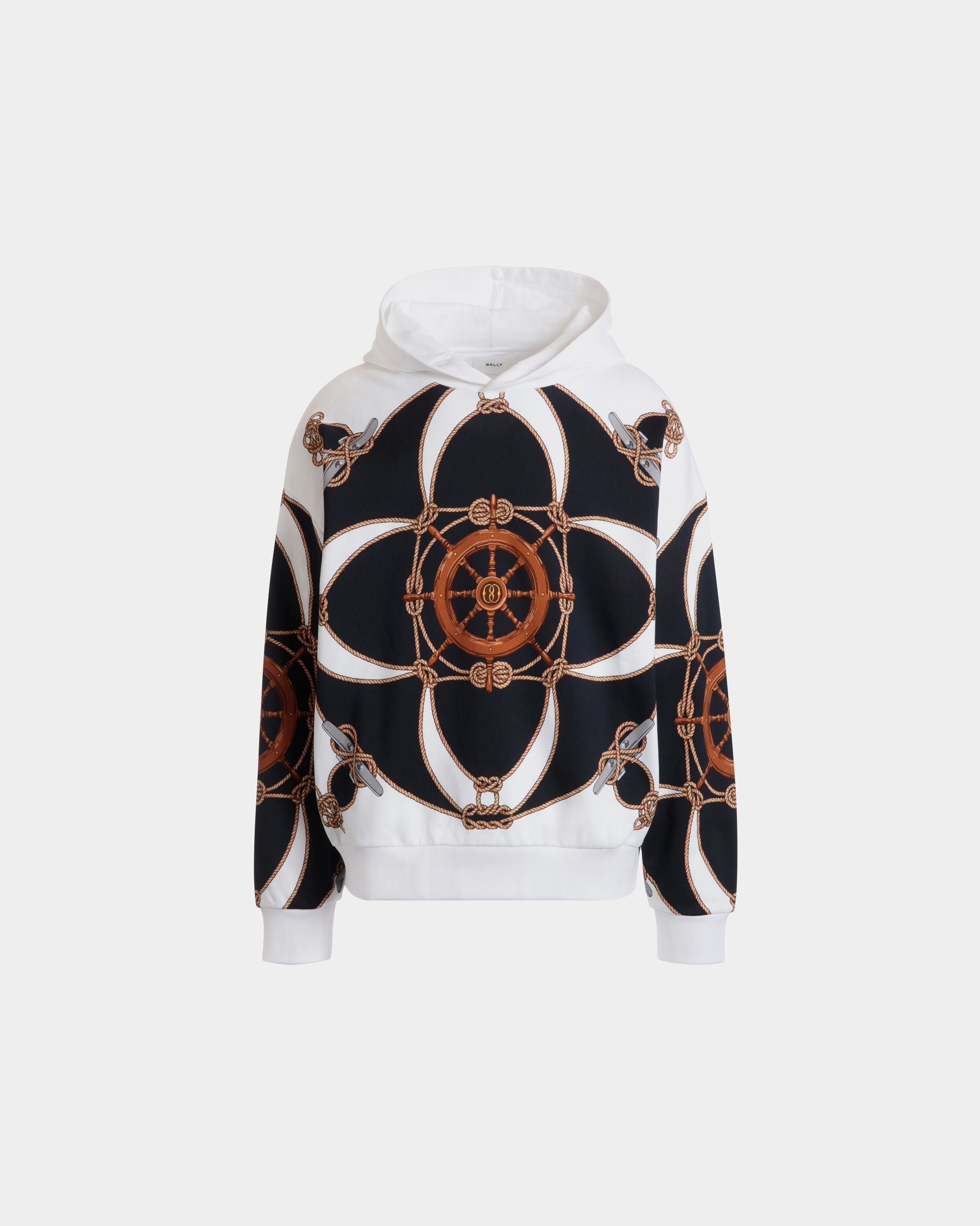 Bedruckter Hoodie Aus Baumwolle In Weiß - Herren - Bally - 01