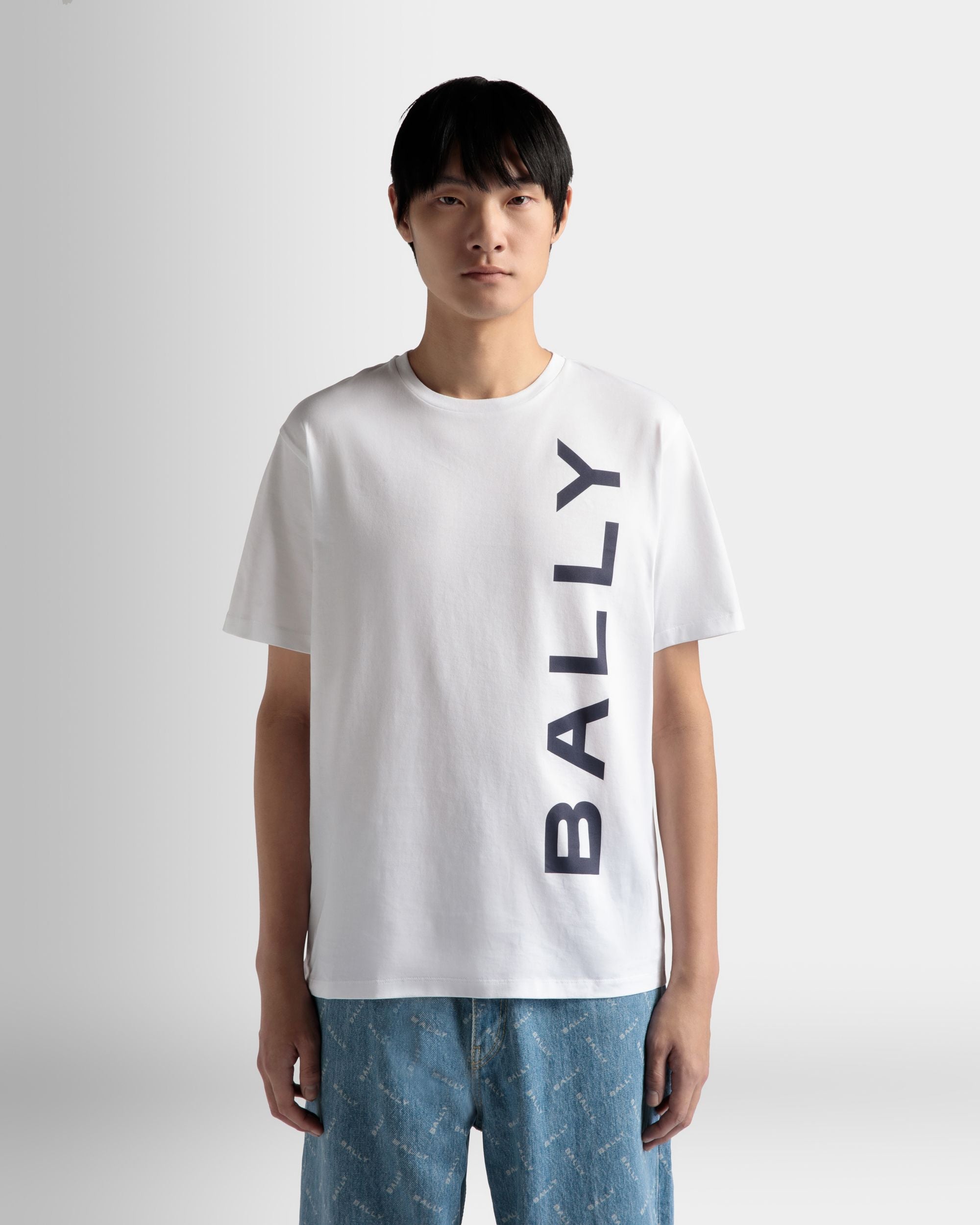 T-Shirt Aus Baumwolle In Weiß - Herren - Bally - 03