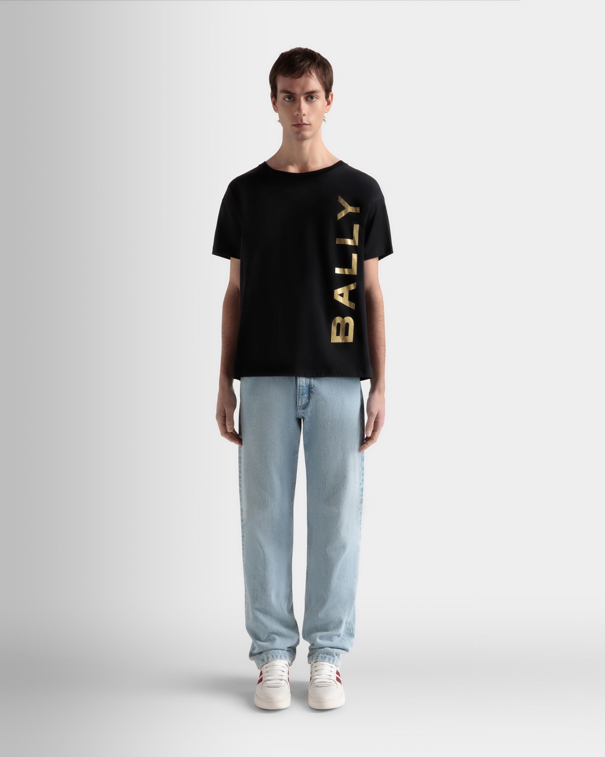 T-Shirt Aus Baumwolle In Schwarz - Herren - Bally - 02