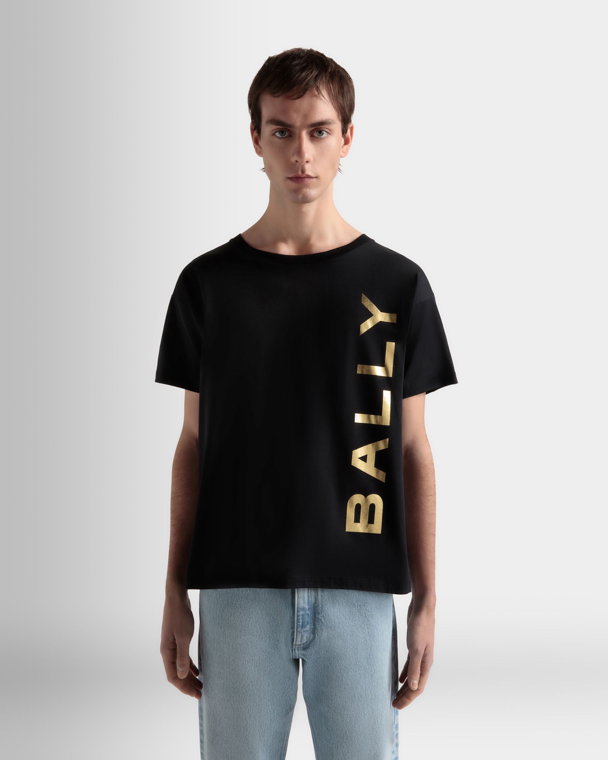 T-Shirt Aus Baumwolle In Schwarz - Herren - Bally - 03