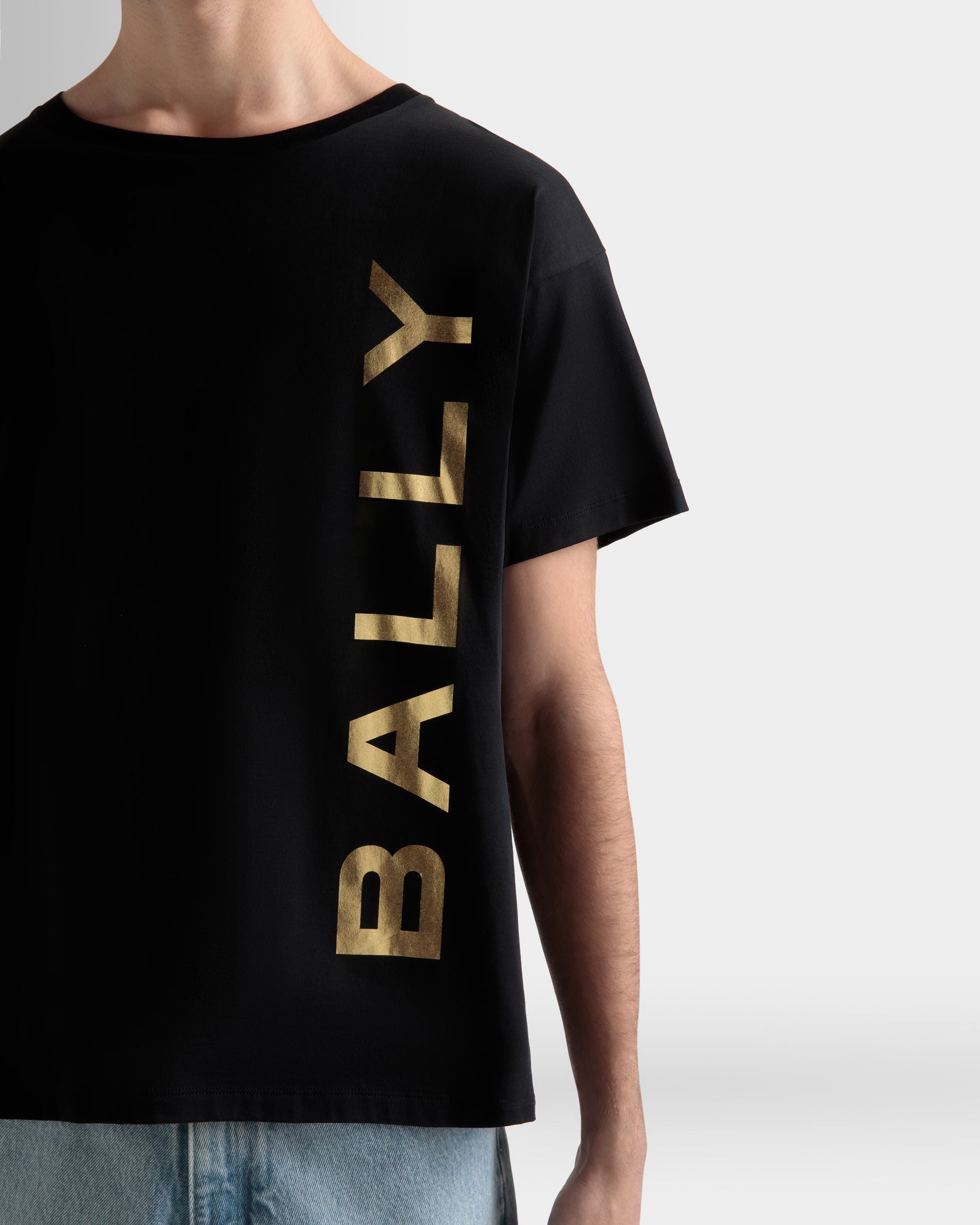 T-Shirt Aus Baumwolle In Schwarz - Herren - Bally - 04