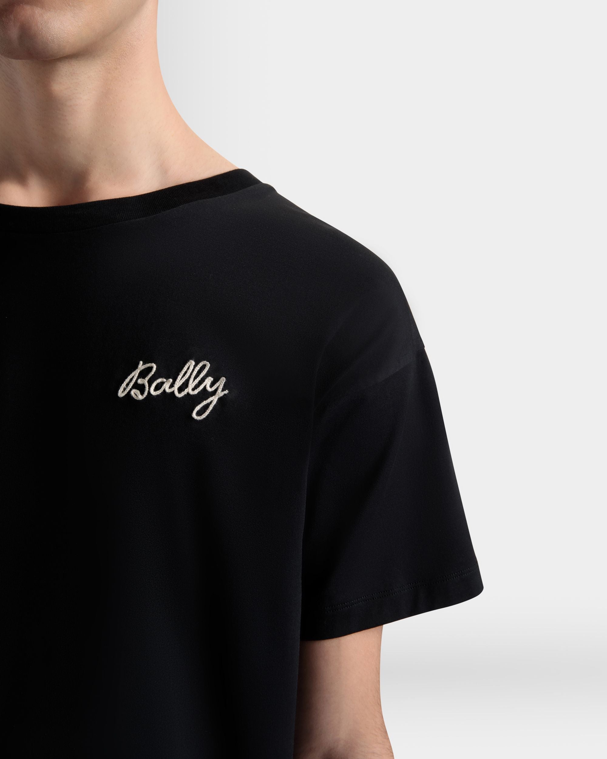 T-Shirt Aus Baumwolle In Schwarz - Herren - Bally - 04