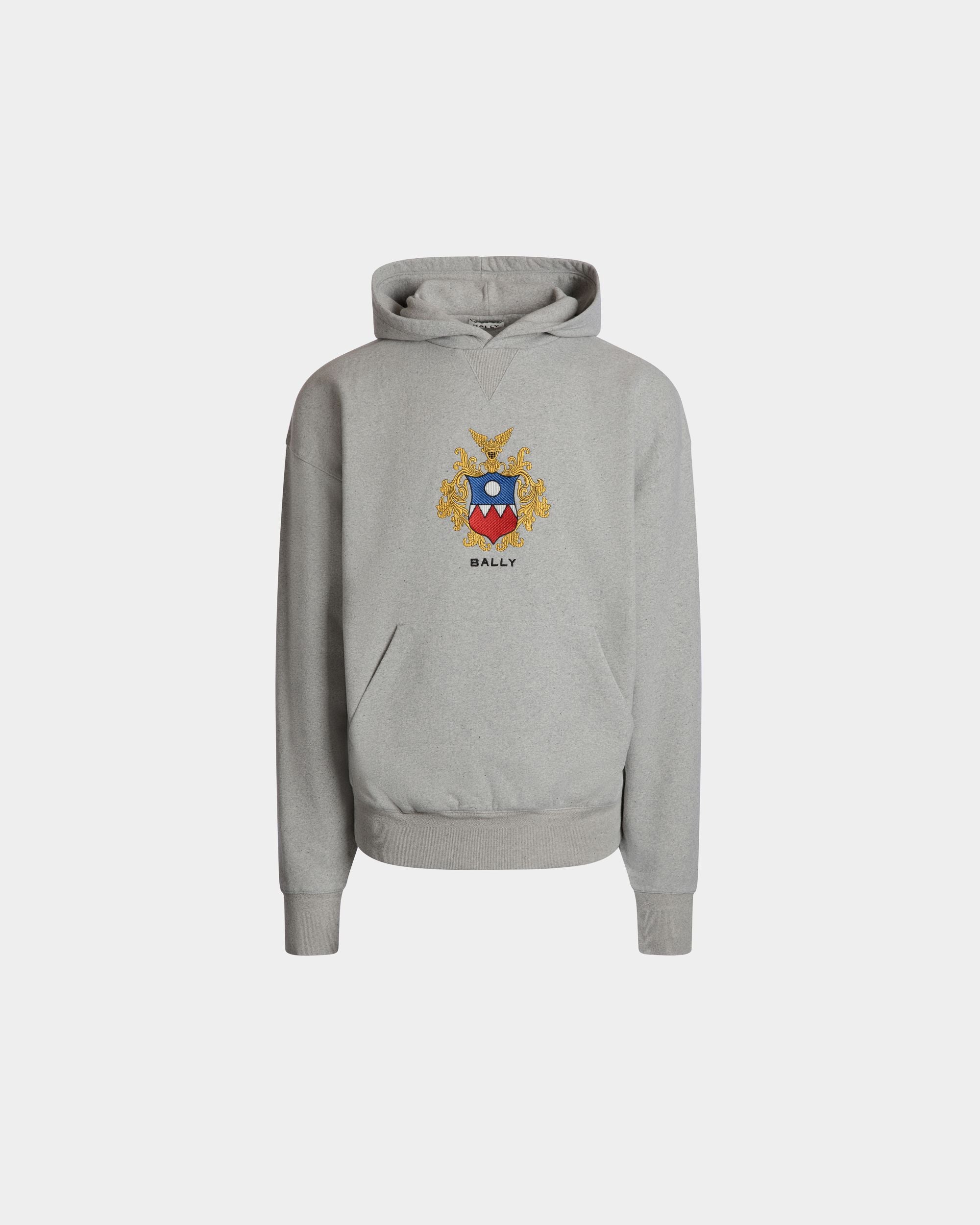 Kapuzenpullover Aus Baumwolle In Grau Meliert Mit Bally Crest Logo - Herren - Bally - 01